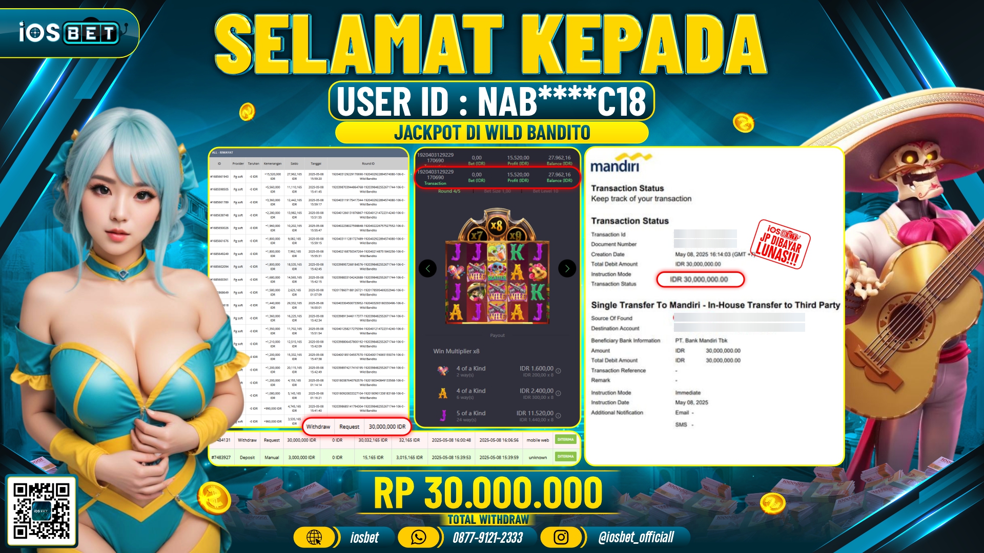 Bukti Pembayaran LUNAS SLOT GAME GACOR  Rp.30.000.000