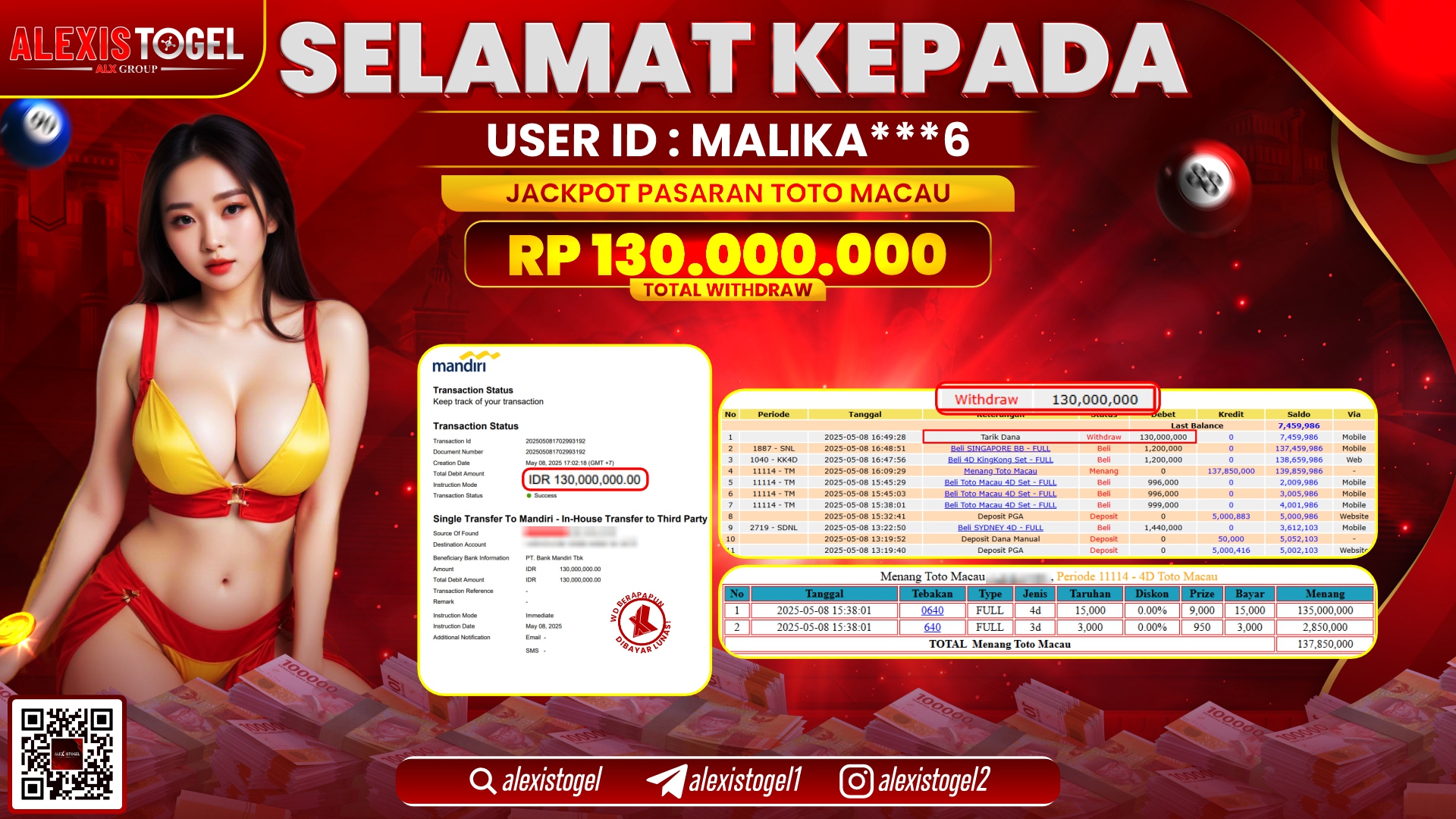 ALEXISTOGEL di TOGEL TOTOMACAU RP.130.000.000 LUNAS