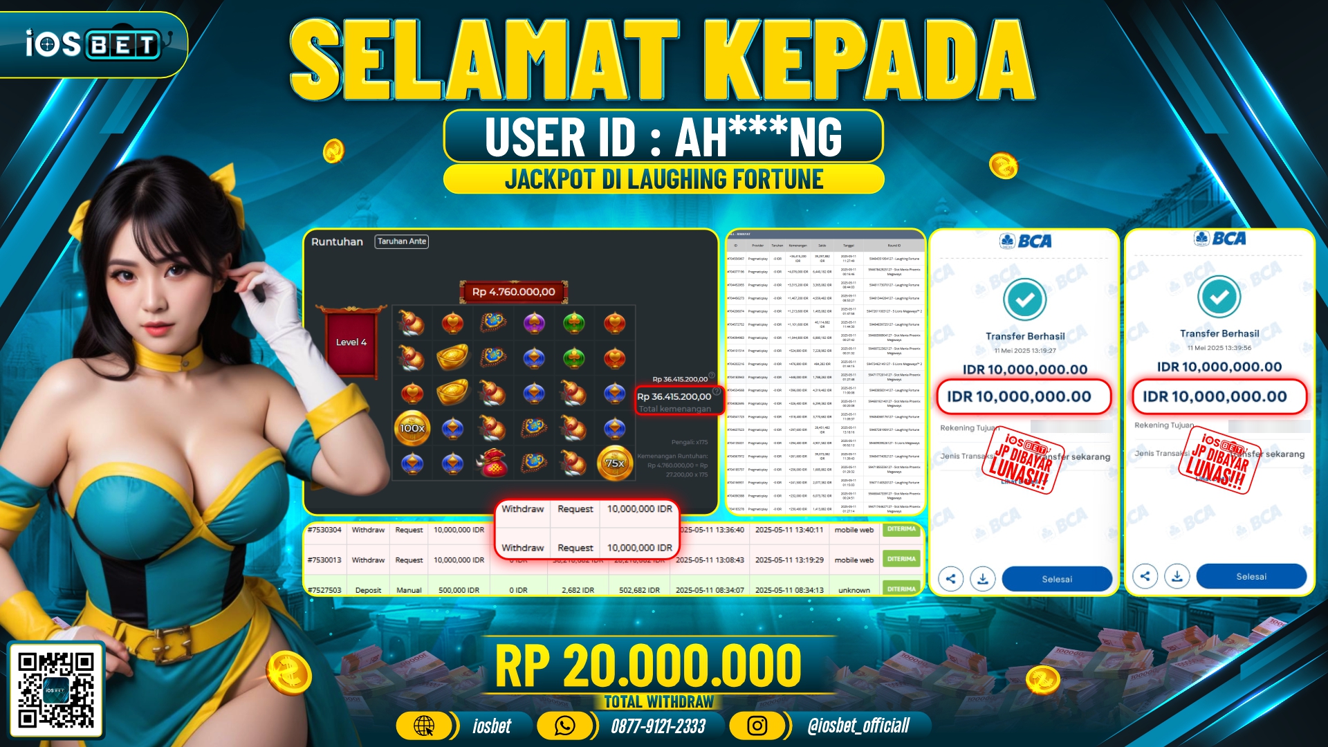 Bukti Pembayaran LUNAS SLOT GAME GACOR  Rp.20.000.000