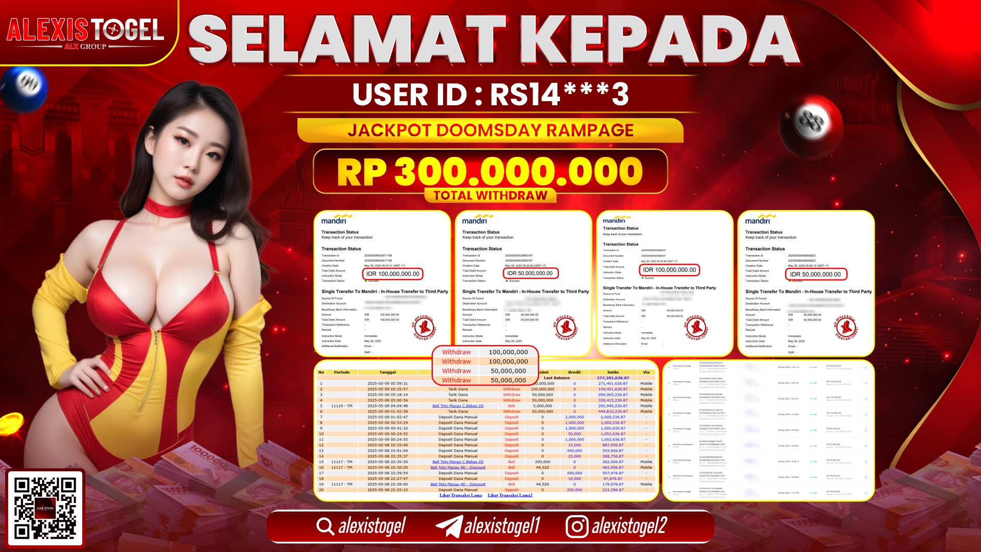 ALEXISTOGEL di SLOT DOOMSDAY RAMPAGE RP.300.000.000 LUNAS