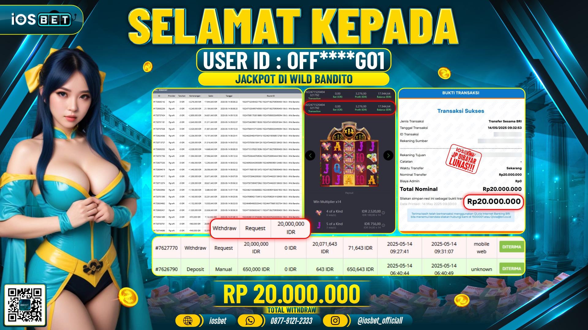 Bukti Pembayaran LUNAS SLOT GAME GACOR  Rp.20.000.000