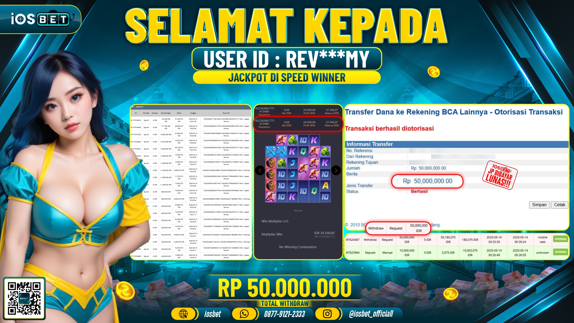 Bukti Pembayaran LUNAS SLOT GAME GACOR  Rp.50.000.000