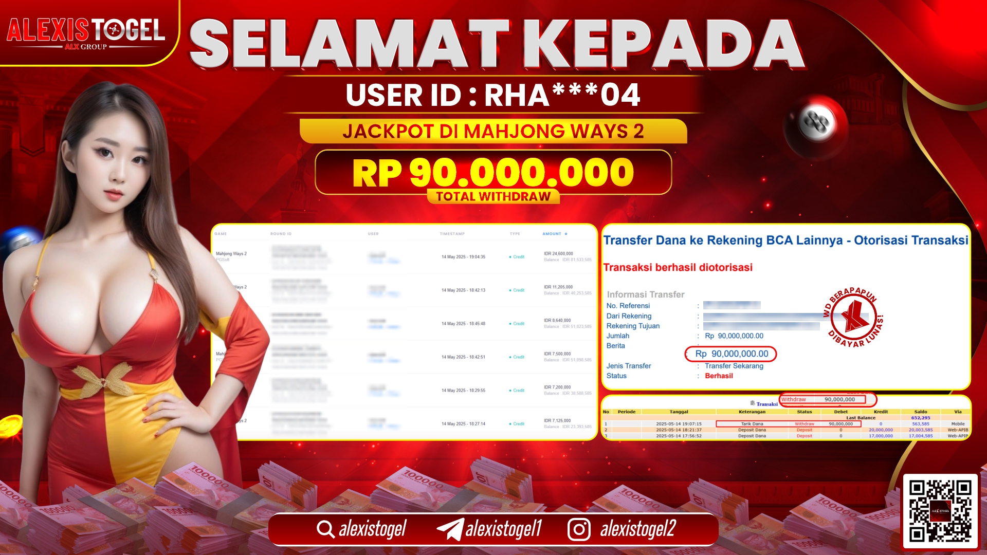 ALEXISTOGEL di SLOT MAHJONG WAYS RP.90.000.000 LUNAS