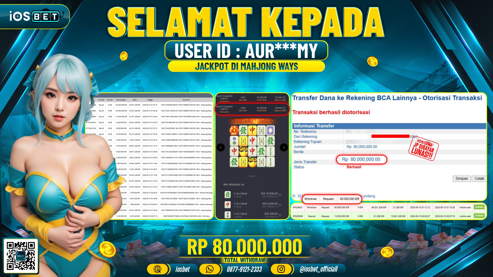 Bukti Pembayaran LUNAS SLOT GAME GACOR  Rp.80.000.000