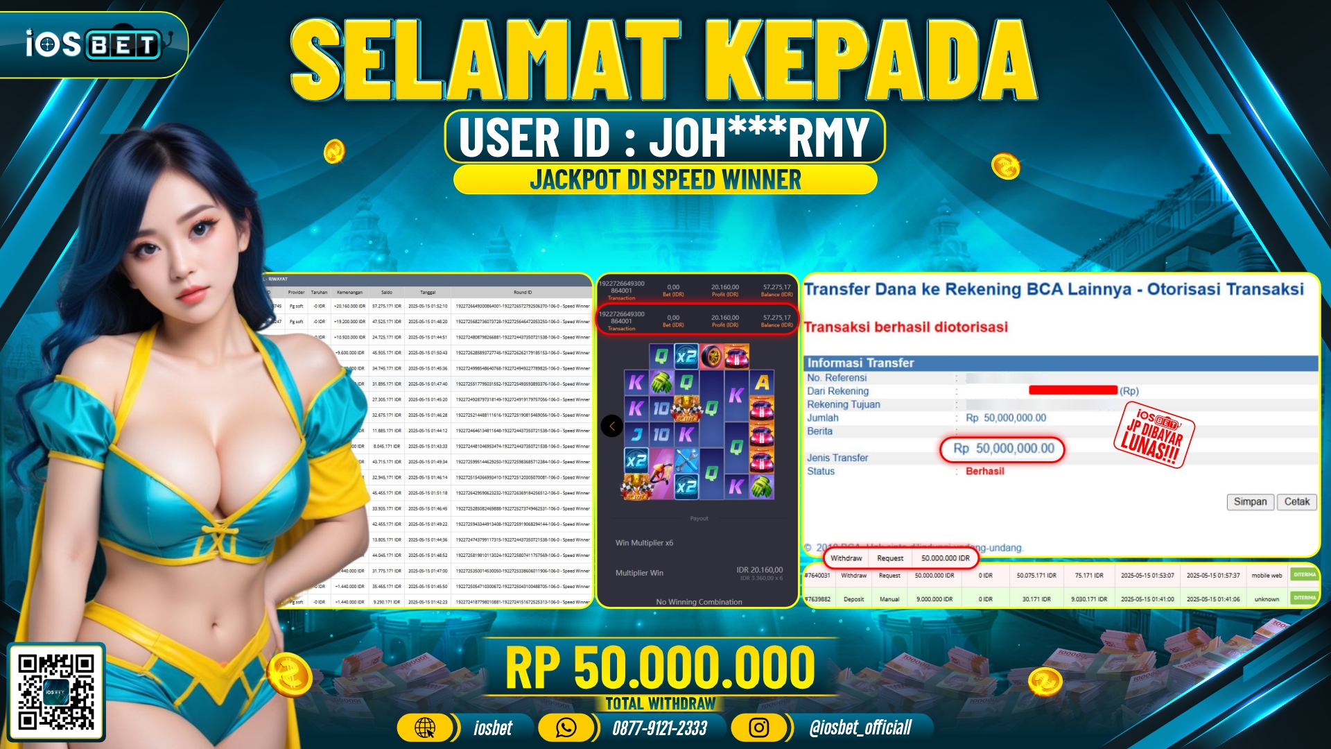 Bukti Pembayaran LUNAS SLOT GAME GACOR  Rp.50.000.000