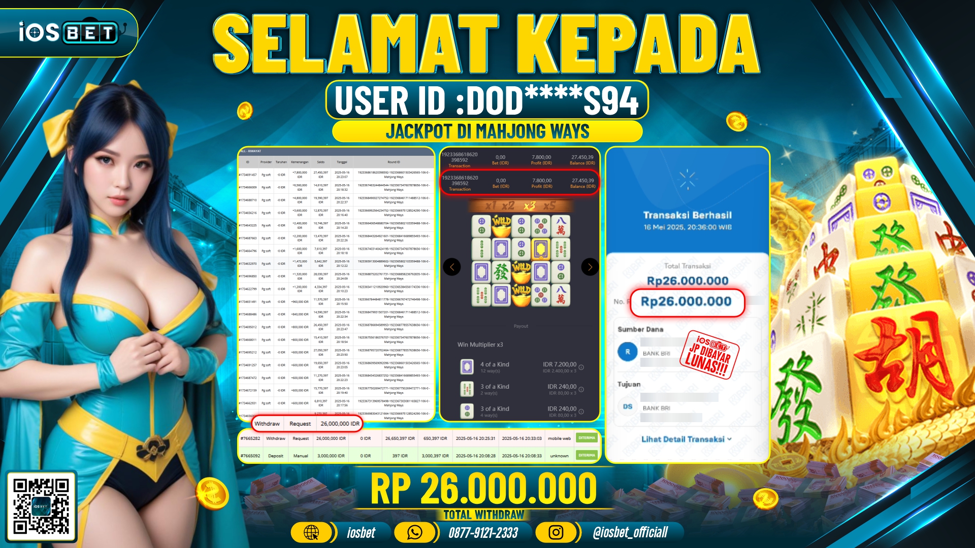 Bukti Pembayaran LUNAS SLOT GAME GACOR  Rp.26.000.000