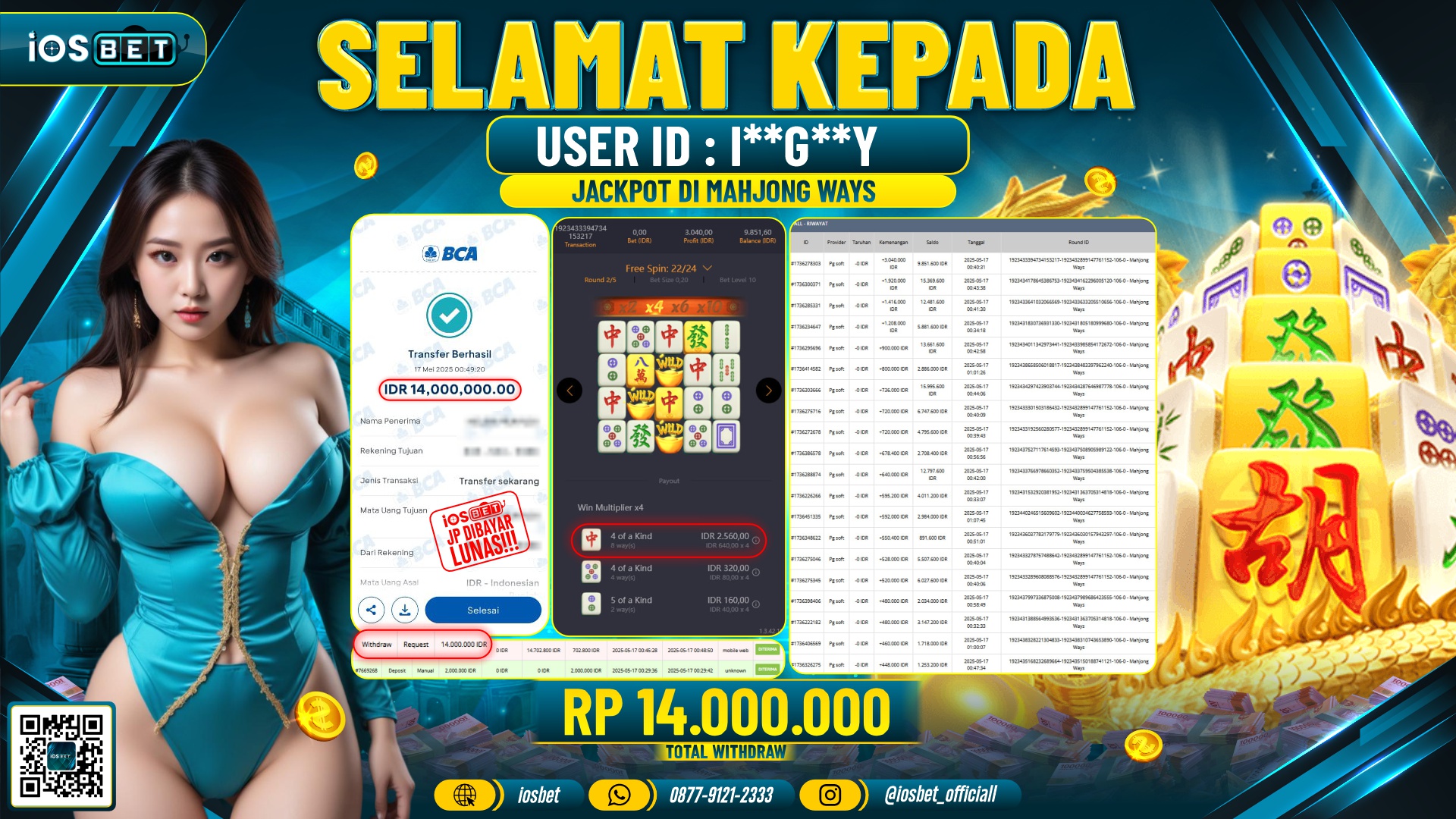Bukti Pembayaran LUNAS SLOT GAME GACOR  Rp.14.000.000
