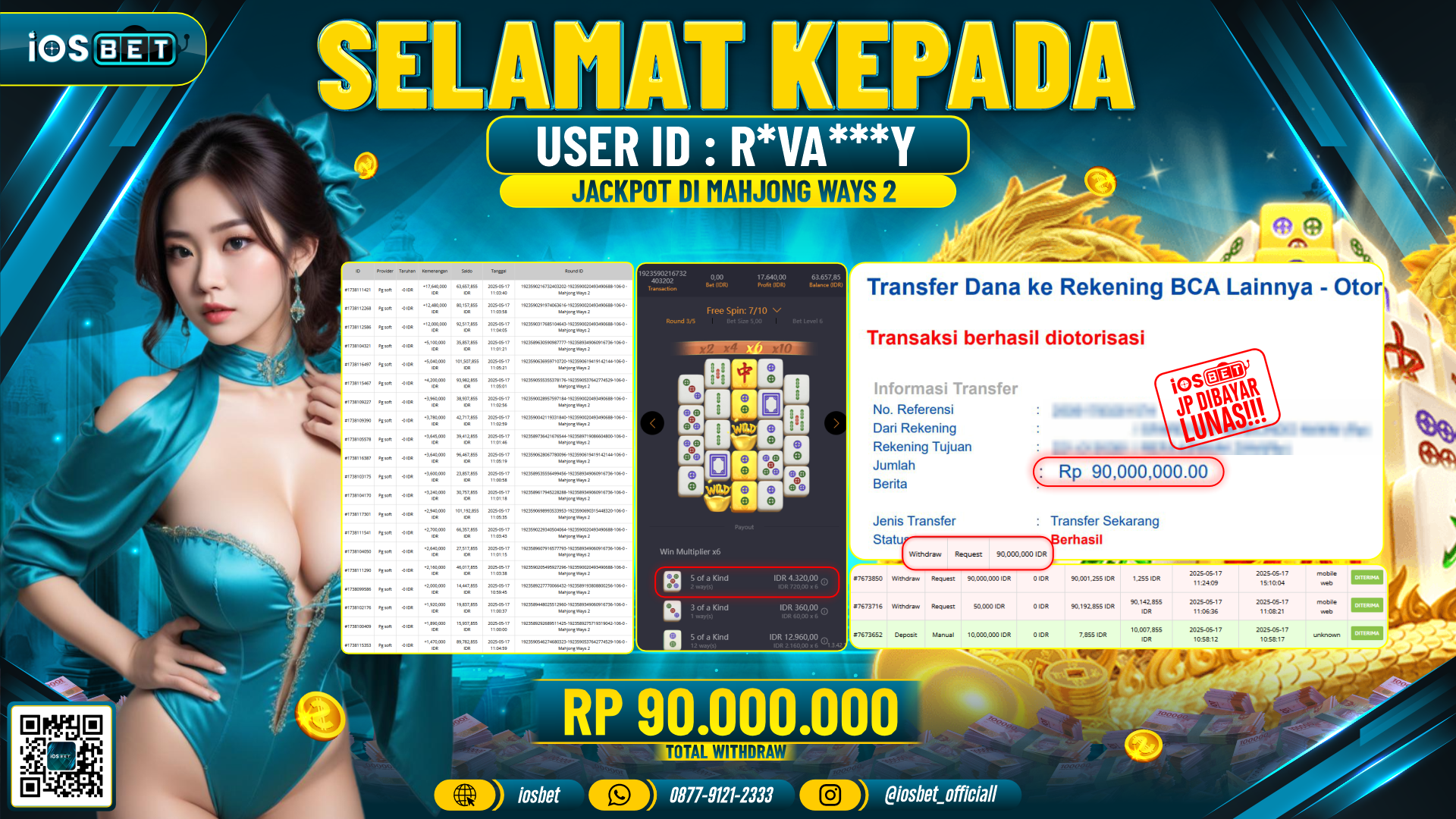 Bukti Pembayaran LUNAS SLOT GAME GACOR  Rp.90.000.000