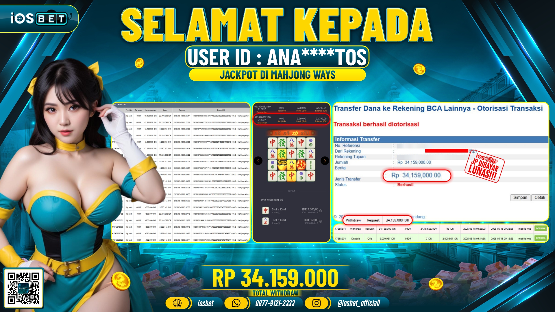 Bukti Pembayaran LUNAS SLOT GAME GACOR  Rp.34.159.000