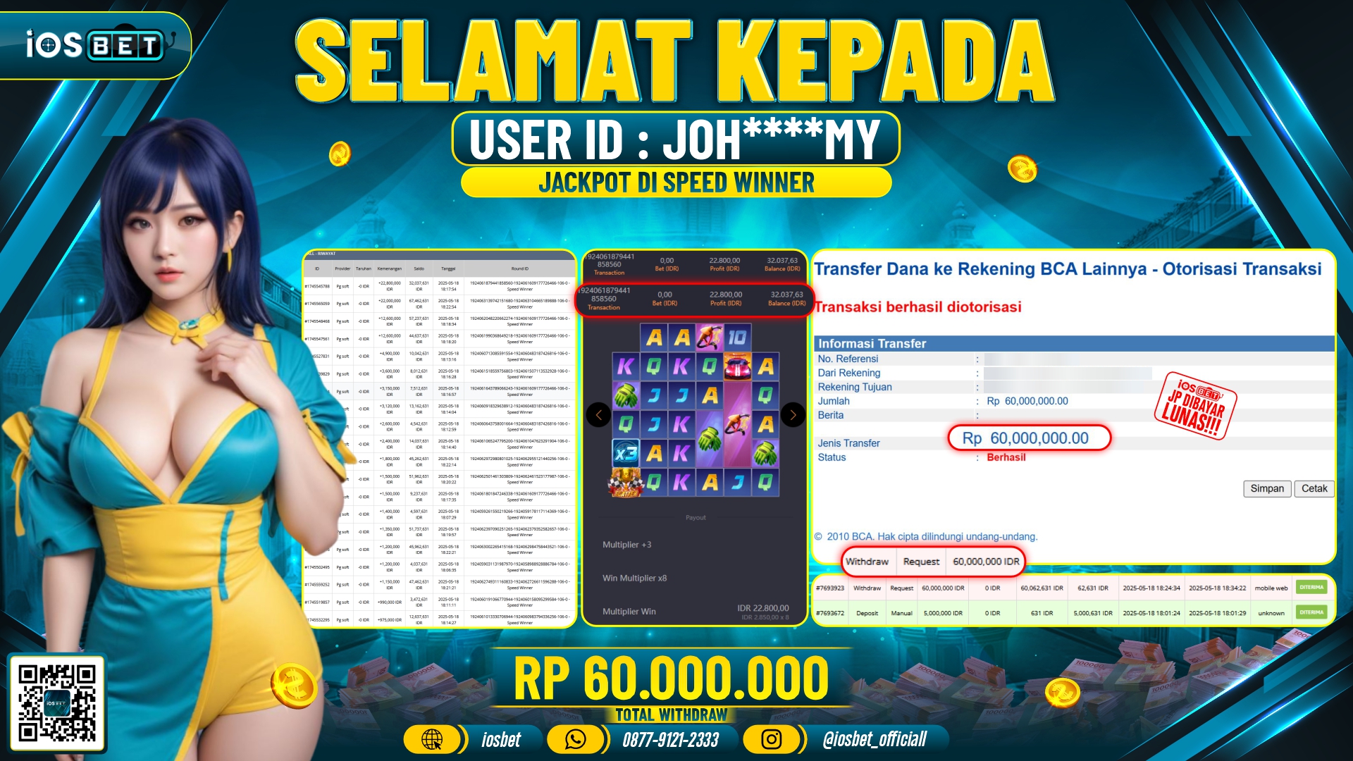 Bukti Pembayaran LUNAS SLOT GAME GACOR  Rp.60.000.000