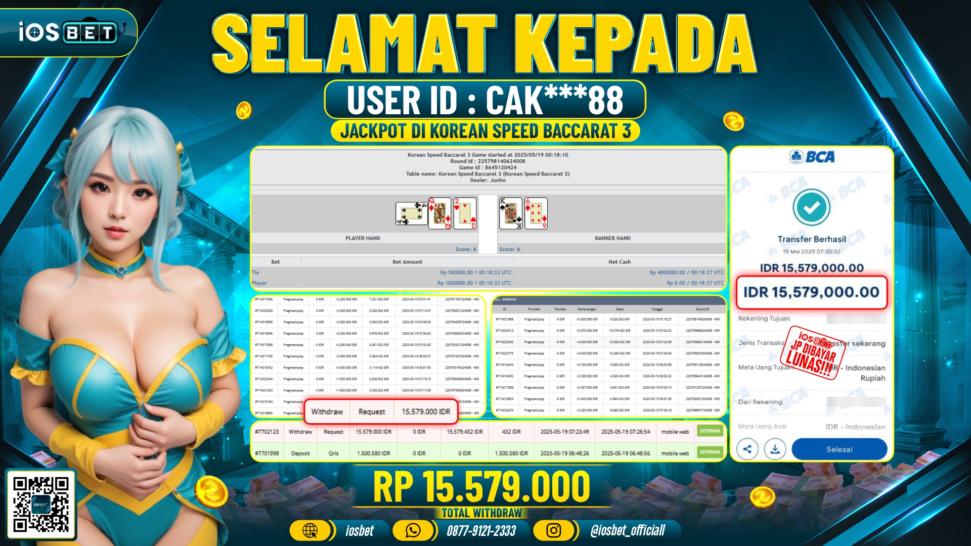 Bukti Pembayaran LUNAS SLOT GAME GACOR  Rp.15.579.000