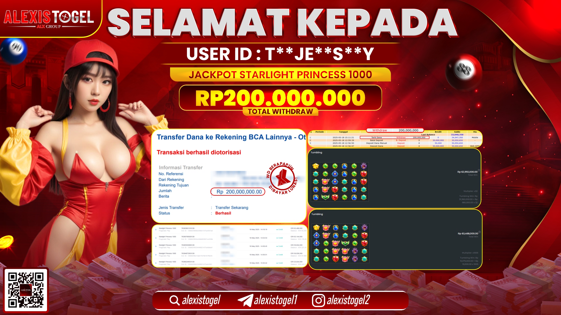 ALEXISTOGEL di SLOT STARLIGHT PRINCESS RP.200.000.000 LUNAS