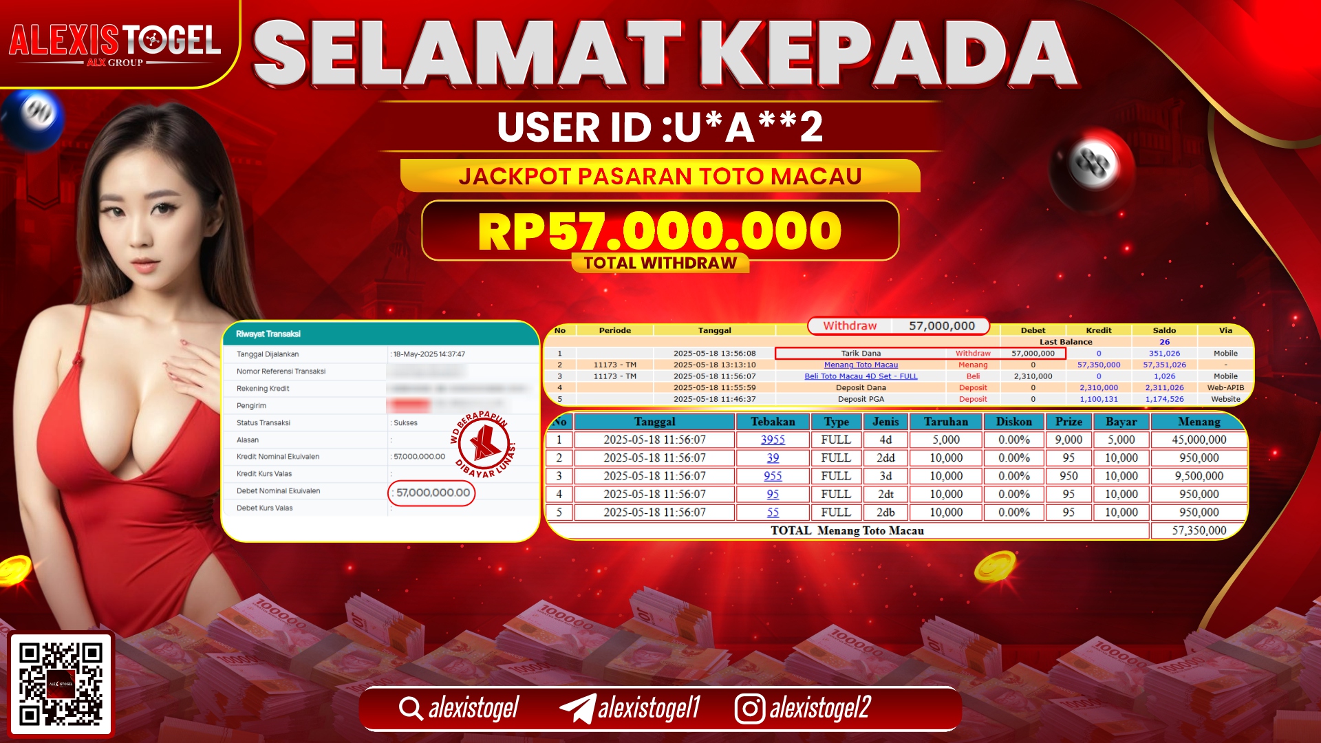 ALEXISTOGEL di TOGEL TOTOMACAU RP.57.000.000 LUNAS