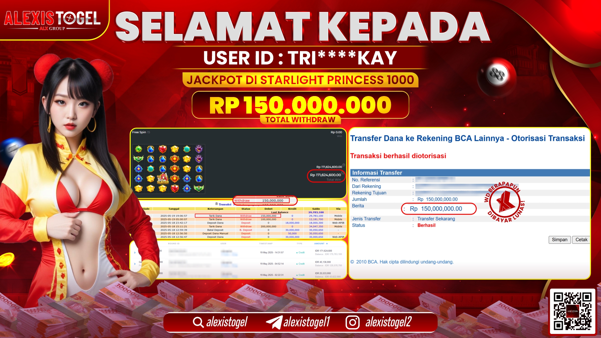 ALEXISTOGEL di SLOT STARLIGHT PRINCESS RP.150.000.000 LUNAS