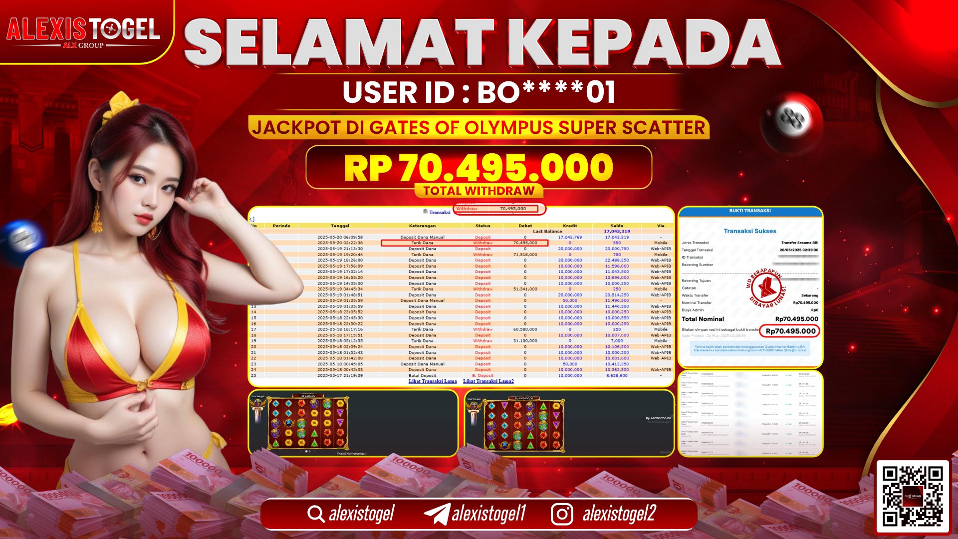 ALEXISTOGEL di SLOT SUPER SCATTER RP.70.495.000 LUNAS