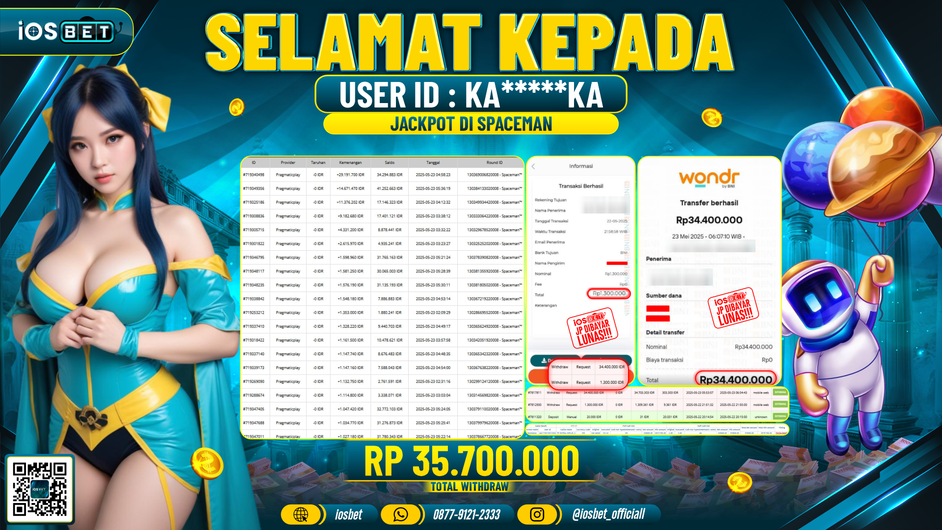 Bukti Pembayaran LUNAS SLOT GAME GACOR  Rp.35.700.000