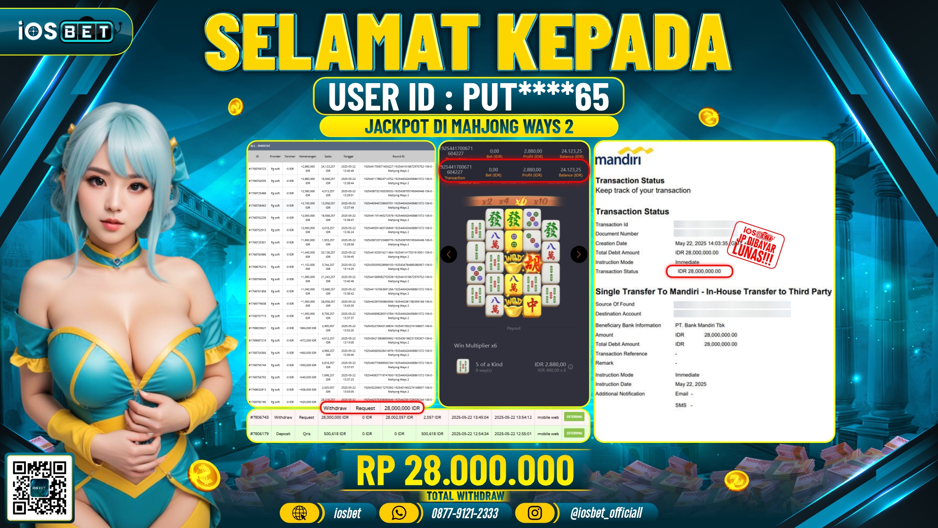 Bukti Pembayaran LUNAS SLOT GAME GACOR  Rp.28.000.000
