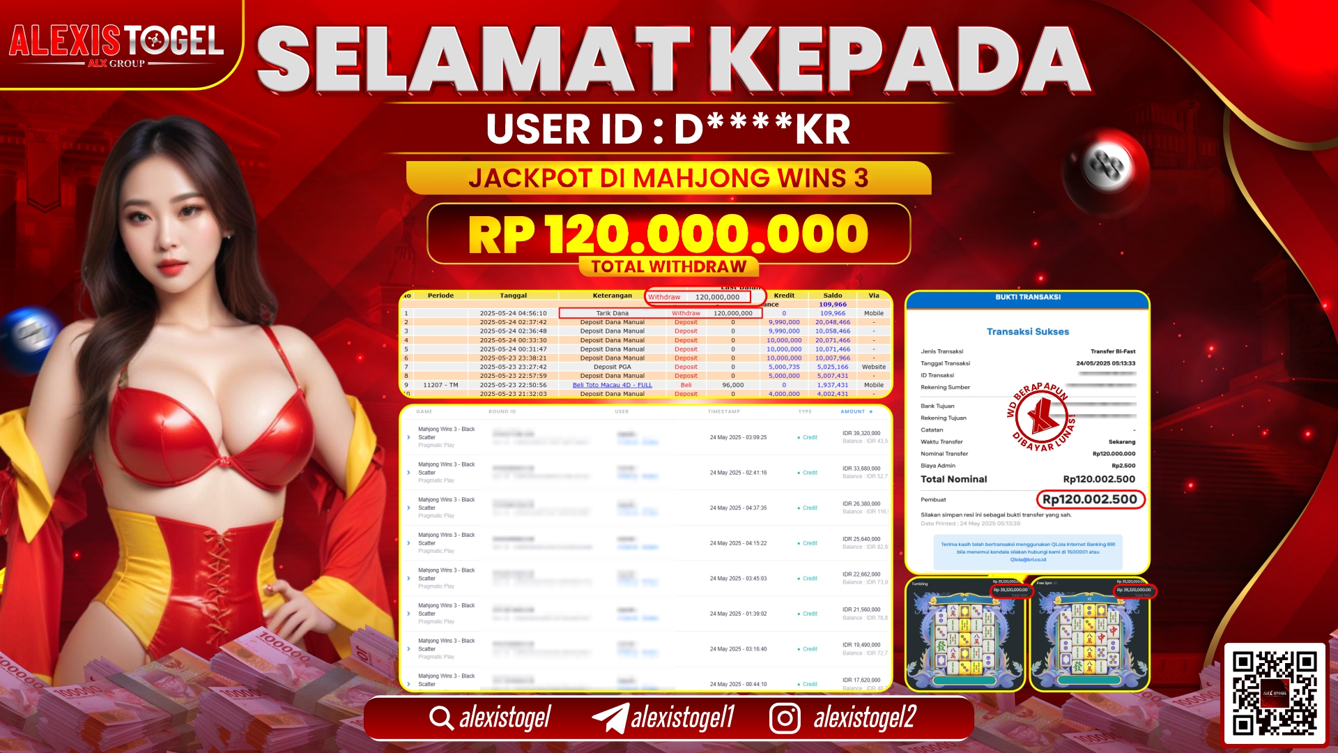 ALEXISTOGEL di SLOT MAHJONG WINS SCATTER HITAM RP.120.000.000 LUNAS