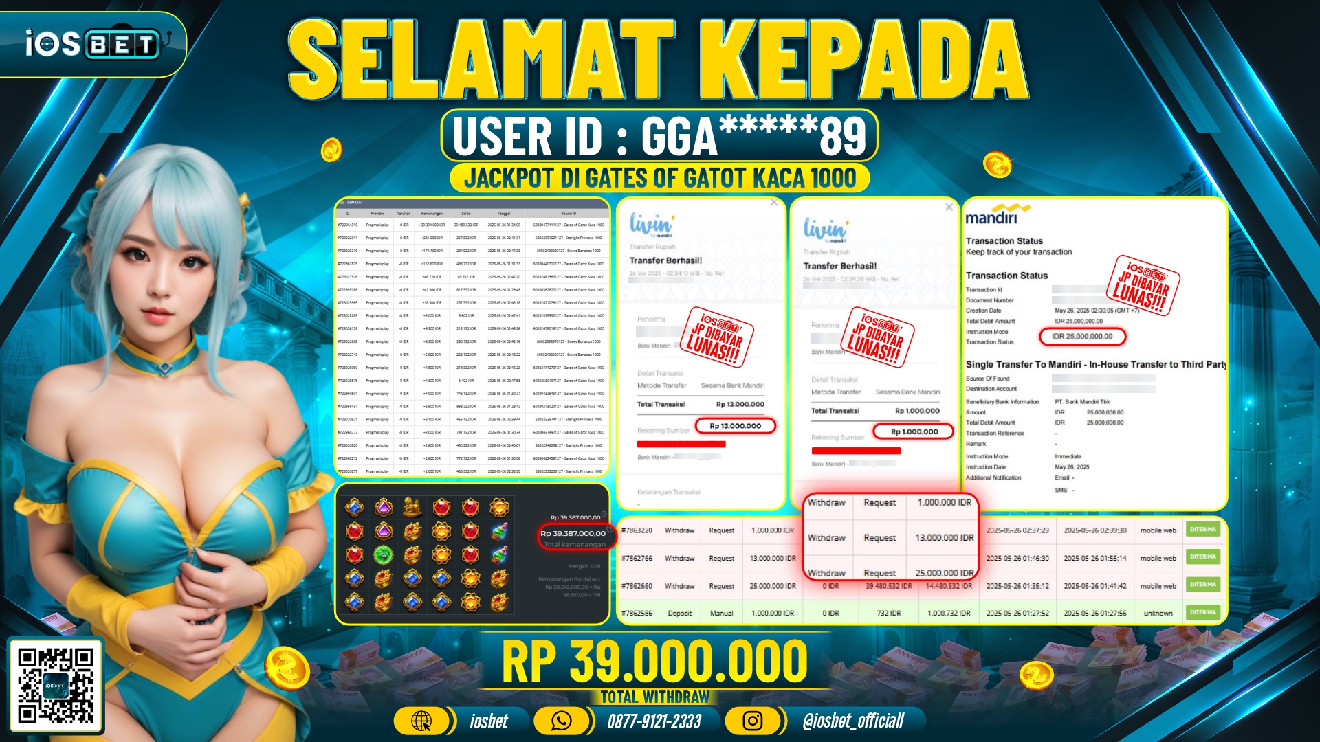 Bukti Pembayaran LUNAS SLOT GAME GACOR  Rp.39.000.000