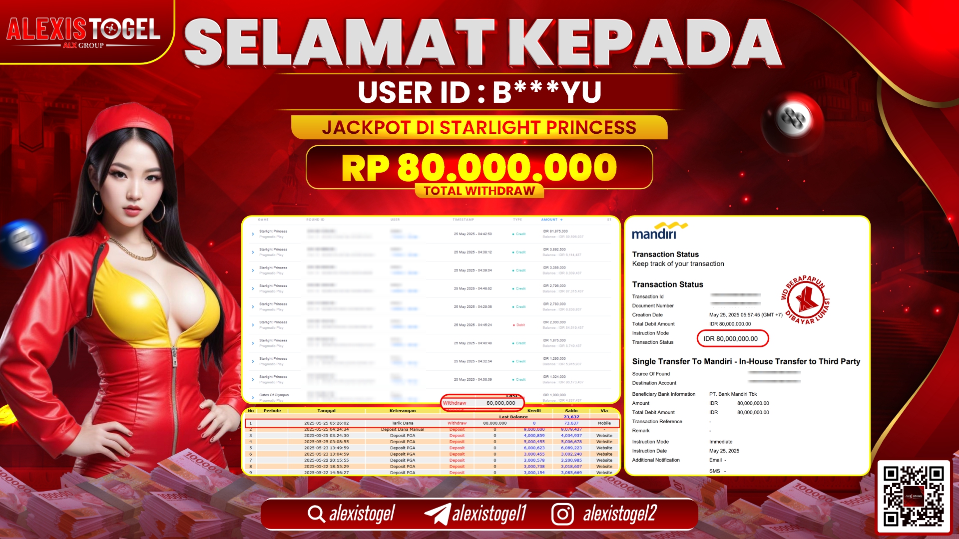 ALEXISTOGEL di SLOT STARLIGHT PRINCESS RP.80.000.000 LUNAS