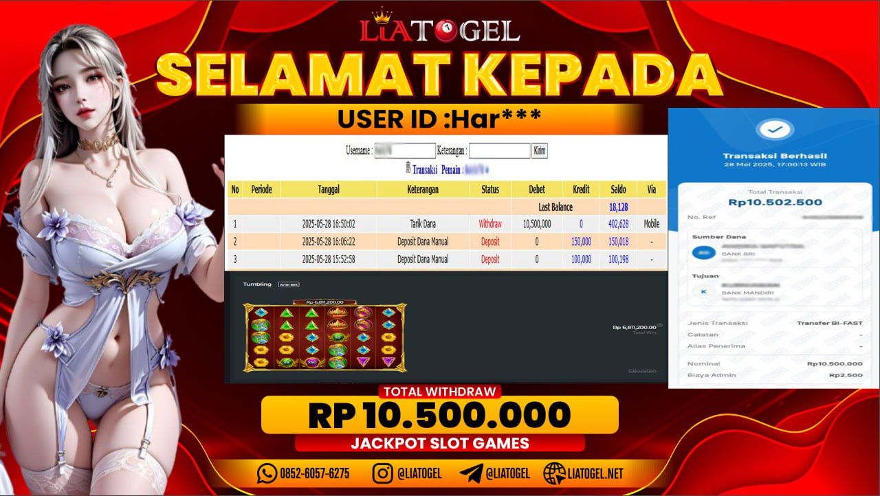 LIATOGEL - JACKPOT GATES OF OLYMPUS SUPER SCATTER GAMES RP 10.500.000,- LUNAS