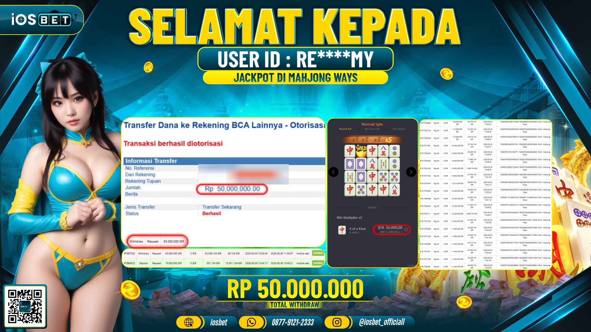 Bukti Pembayaran LUNAS SLOT GAME GACOR  Rp.50.000.000