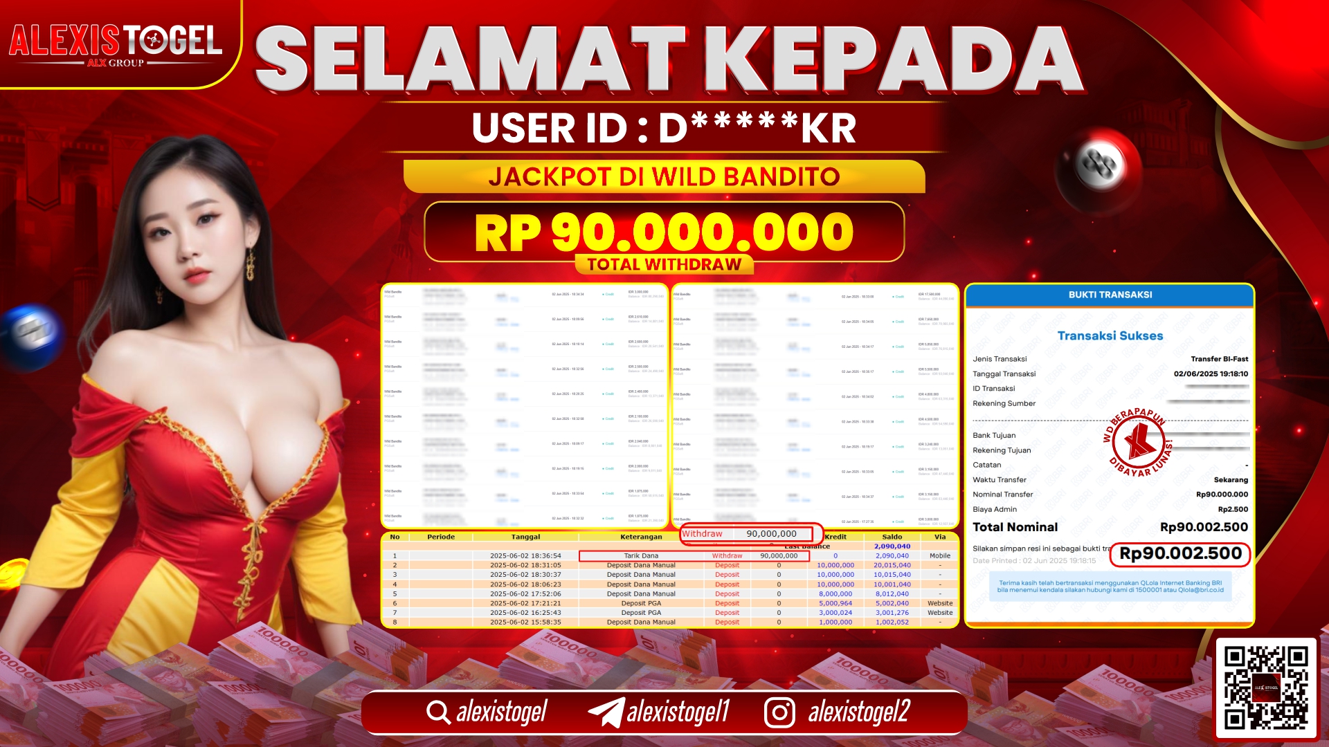 ALEXISTOGEL di SLOT WILD BANDITO RP.90.000.000 LUNAS