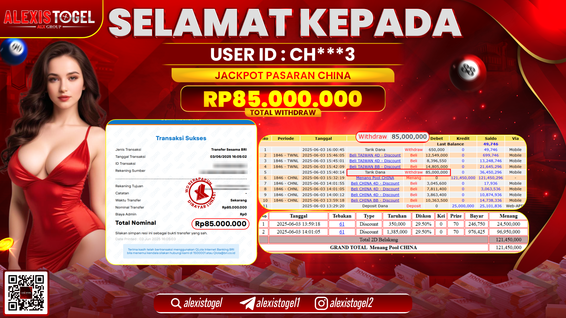 ALEXISTOGEL di TOGEL PASARAN CHINA RP.85.000.000 LUNAS