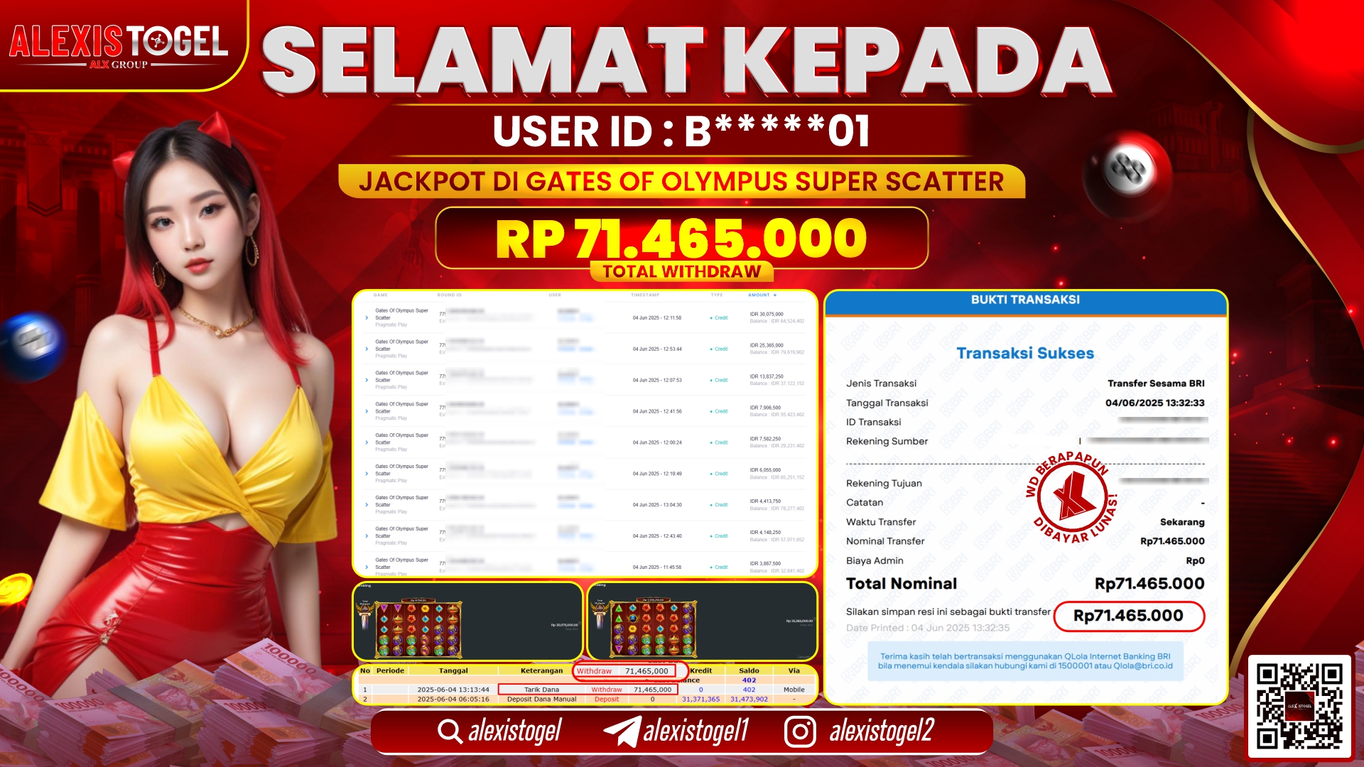 ALEXISTOGEL di SLOT GATES OF OLYMPUS SUPER SCATTER RP.71.465.000 LUNAS