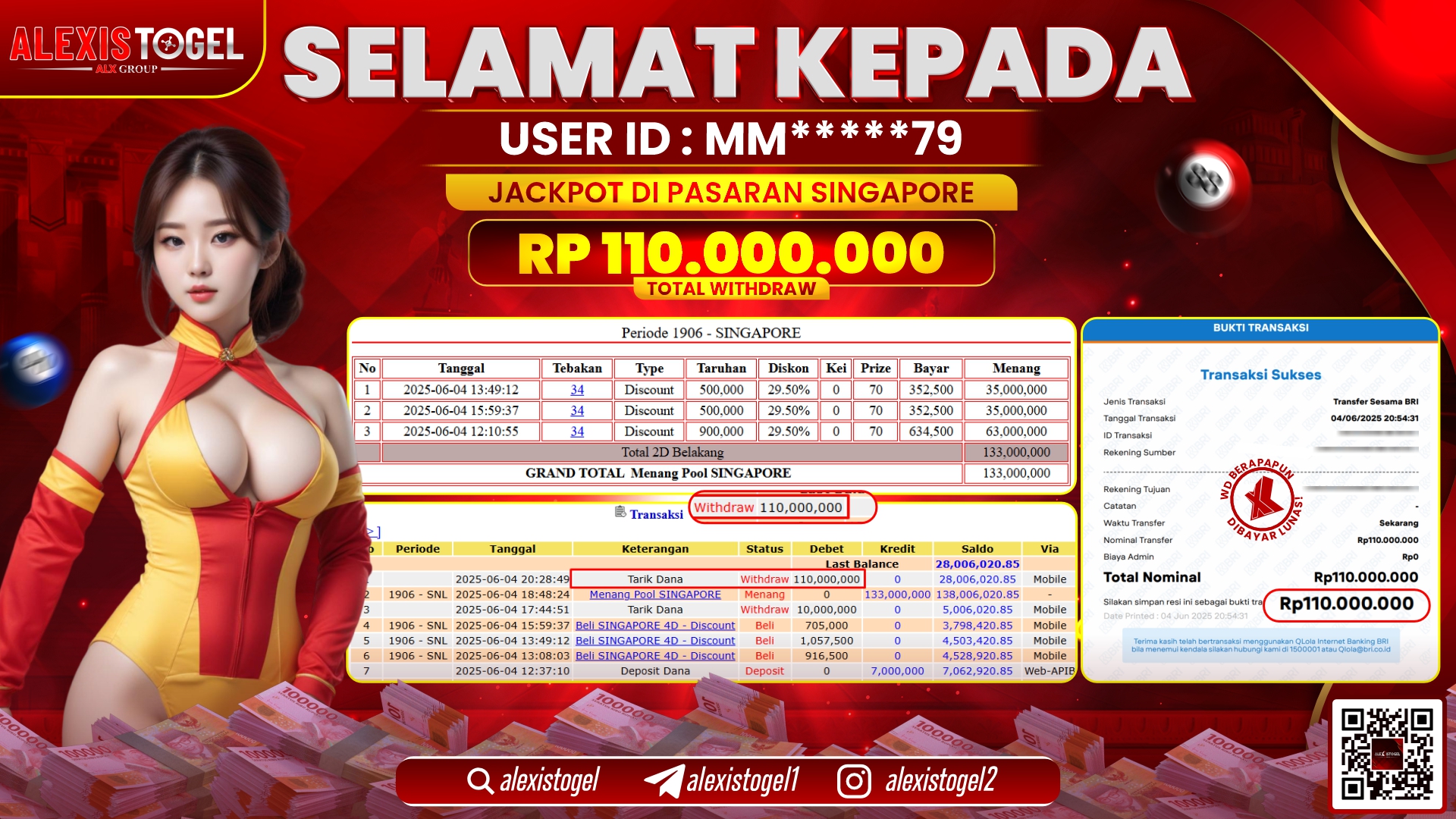 ALEXISTOGEL di TOGEL SINGAPORE RP.110.000.000 LUNAS