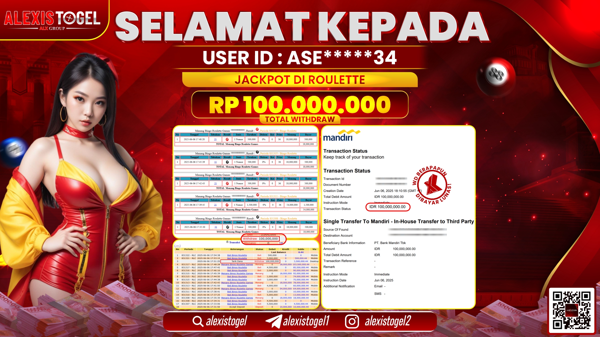 ALEXISTOGEL di CASINO ROULETTE RP.100.000.000 LUNAS