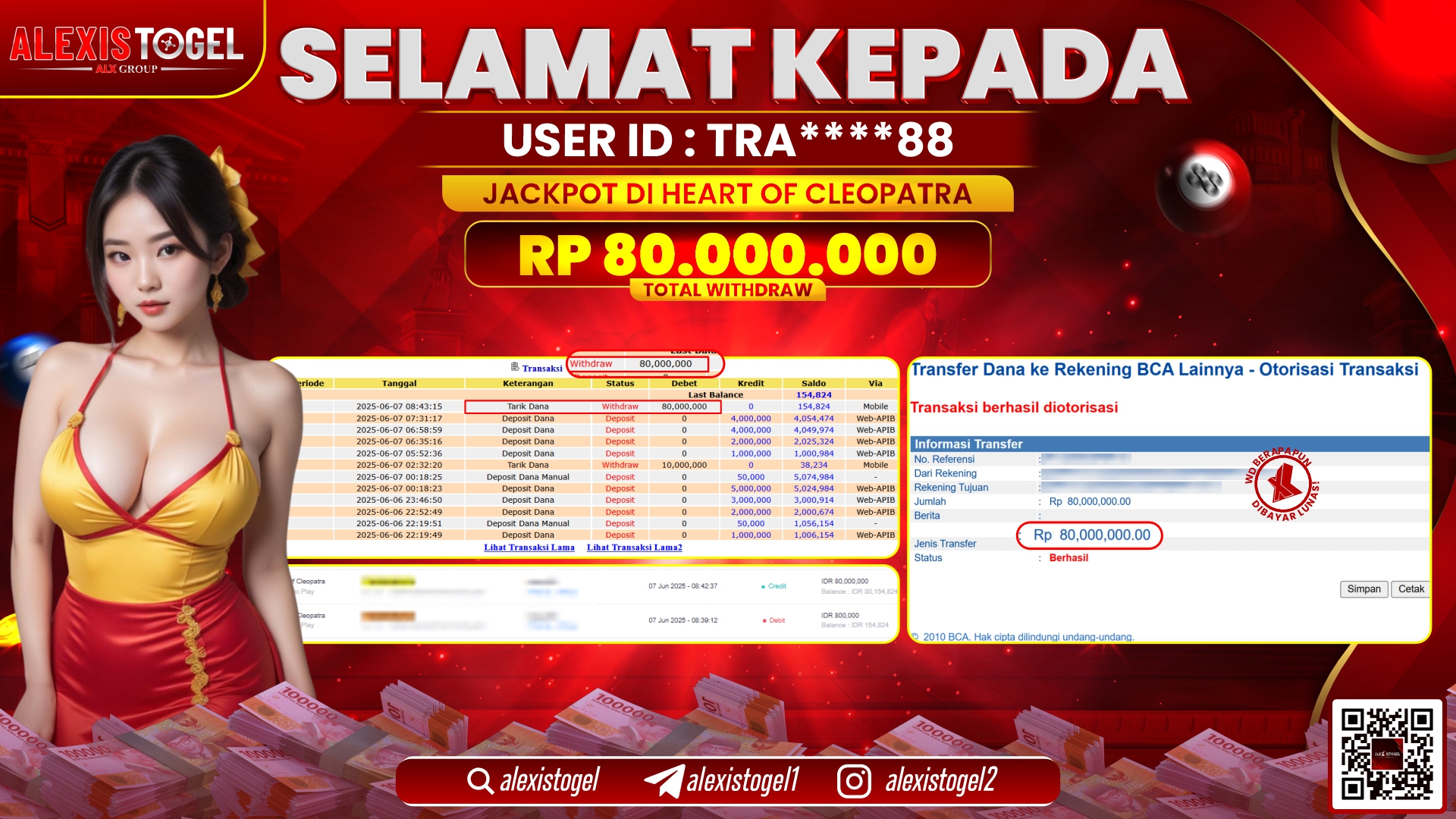 ALEXISTOGEL di PP HEART OF CLEOPATRA RP.80.000.000 LUNAS