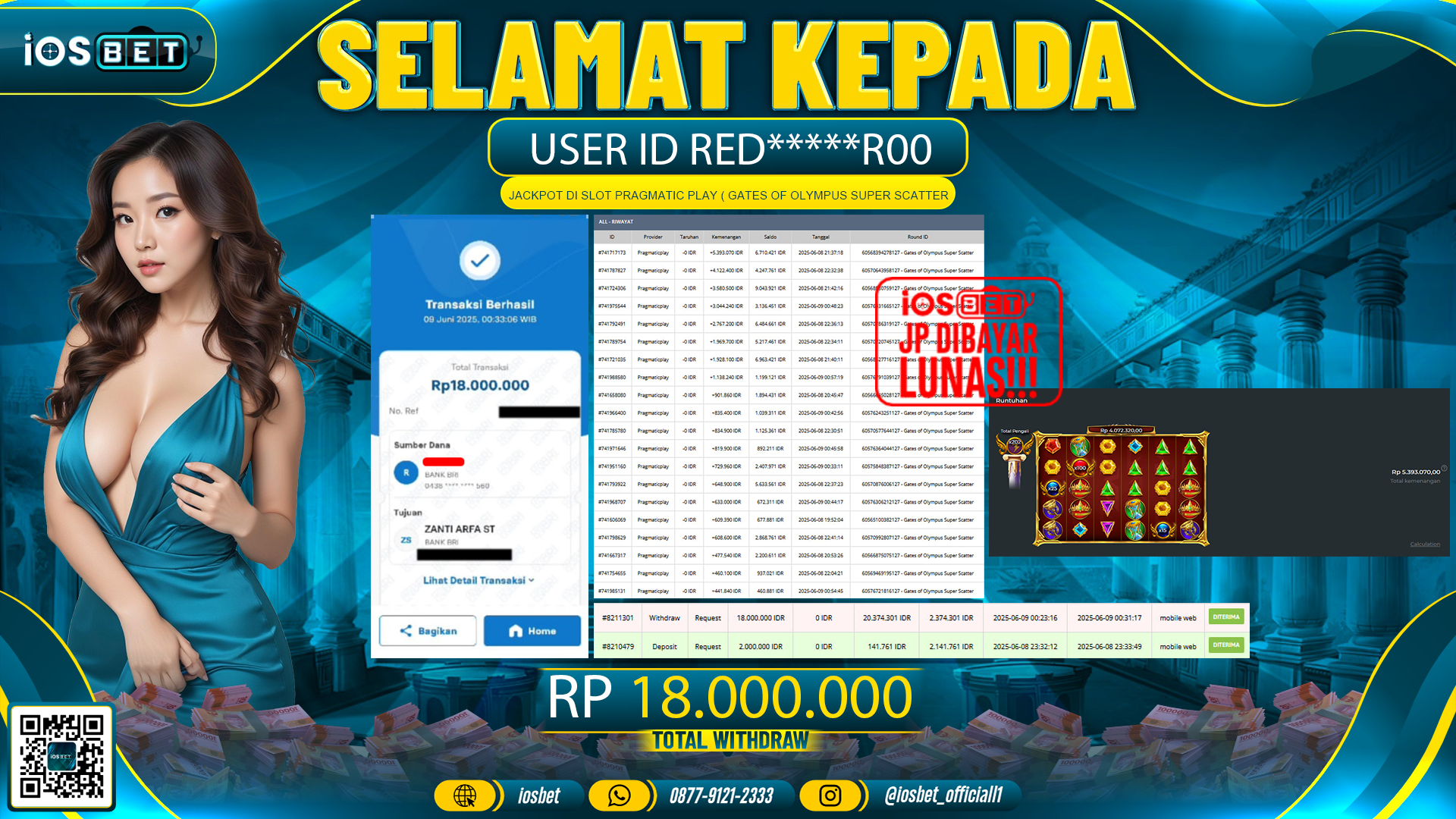 Bukti Pembayaran LUNAS SLOT GAME GACOR  Rp.18.000.000