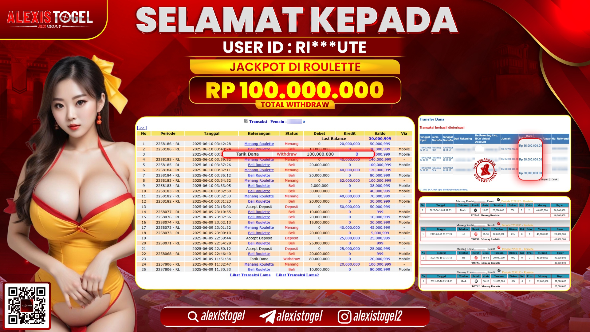 ALEXISTOGEL di CASINO ROULETTE RP.100.000.000 LUNAS