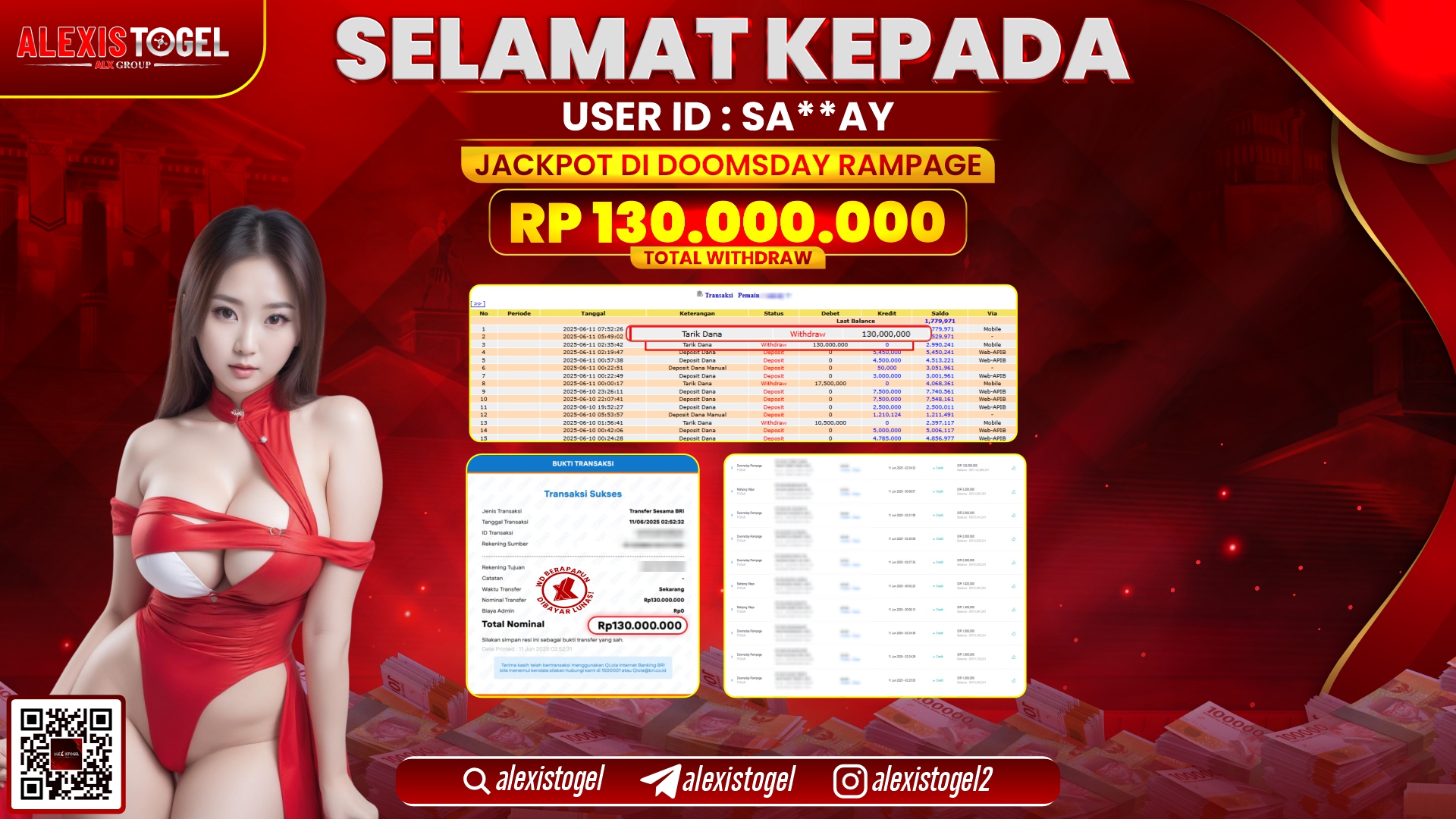 ALEXISTOGEL di SLOT DOOMSDAY RAMPAGE RP.130.000.000 LUNAS