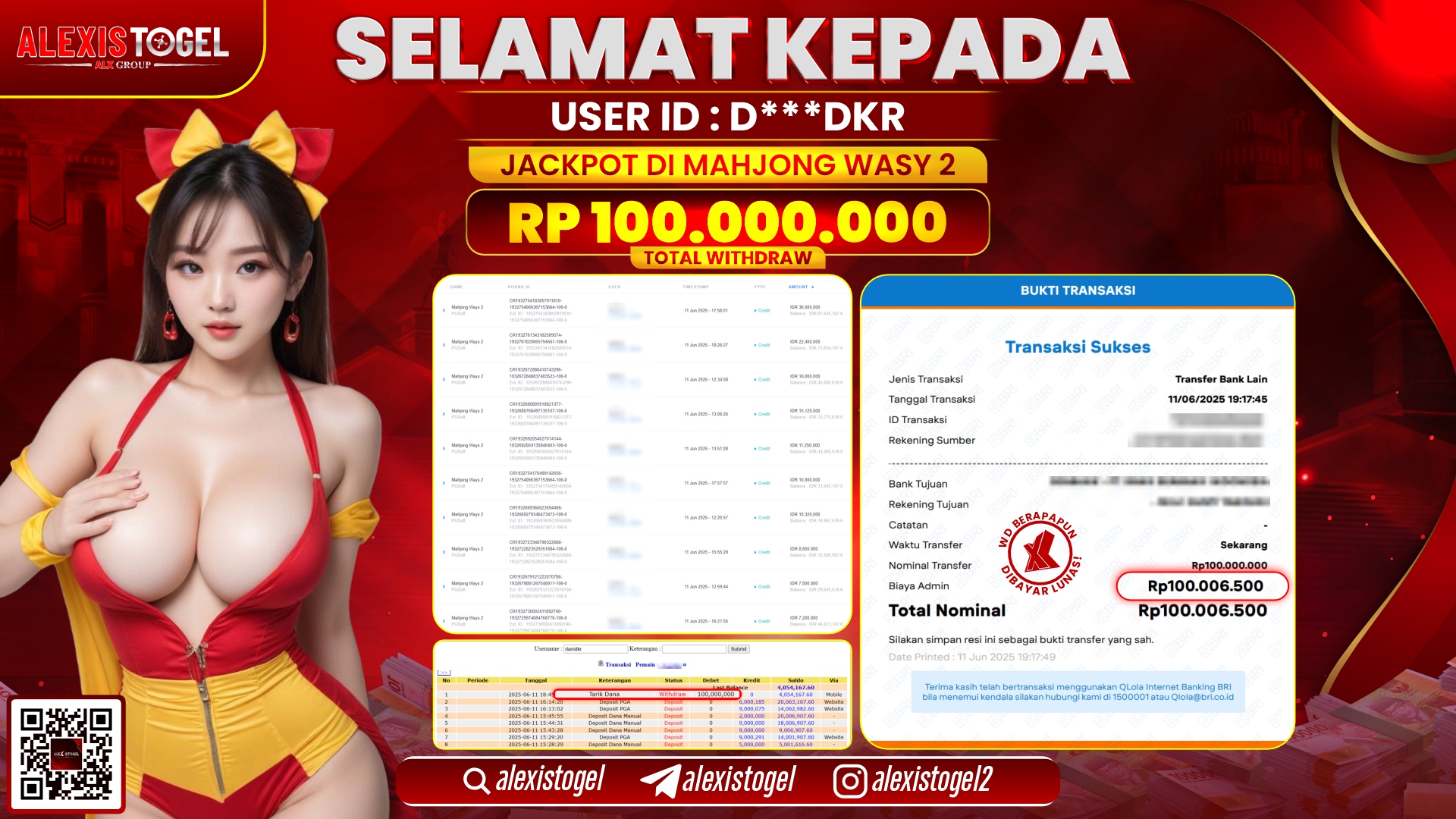 ALEXISTOGEL di SLOT MAHJONG WAYS 2 RP.100.000.000 LUNAS