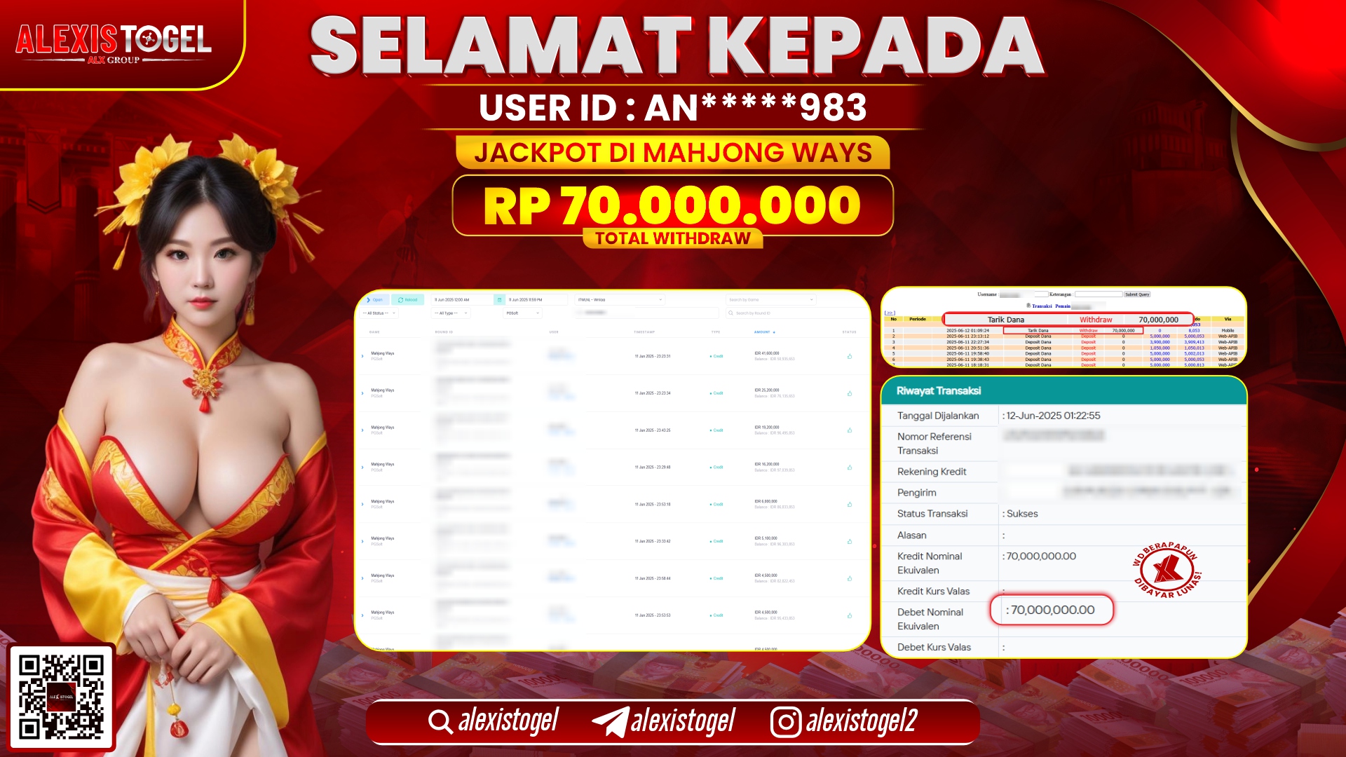 ALEXISTOGEL di MAHJONG WAYS RP.70.000.000 LUNAS