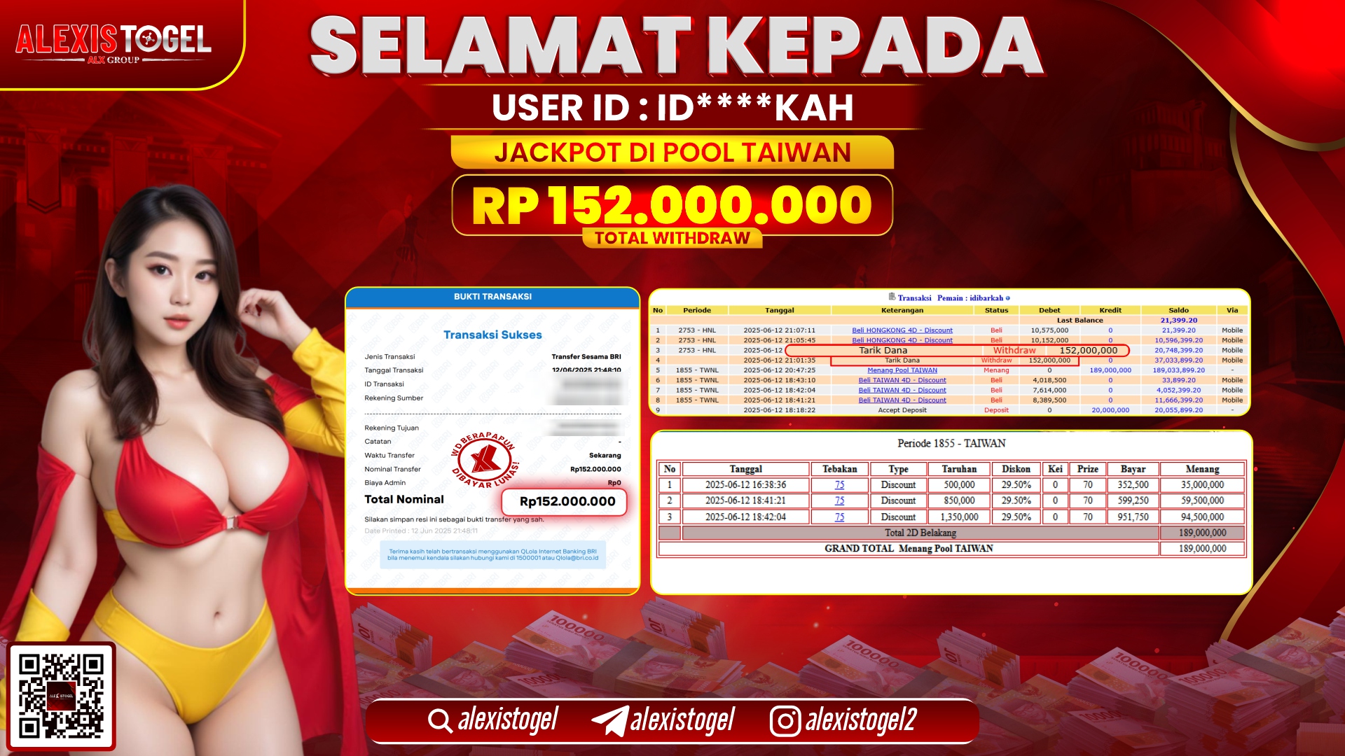 ALEXISTOGEL di TOGEL TAIWAN POOL RP.152.000.000 LUNAS