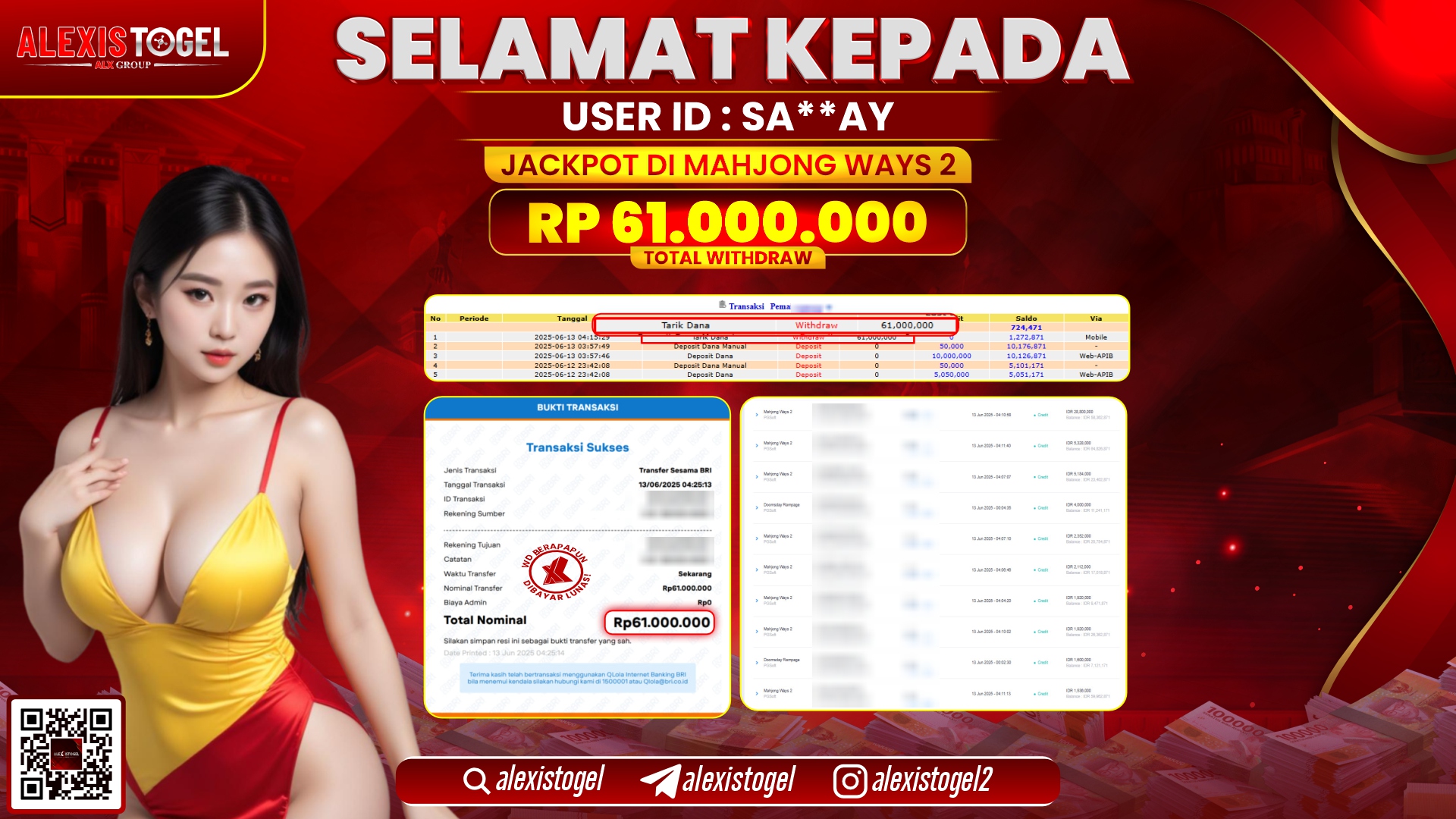 ALEXISTOGEL di SLOT MAHJONG WAYS 2 RP.61.000.000 LUNAS