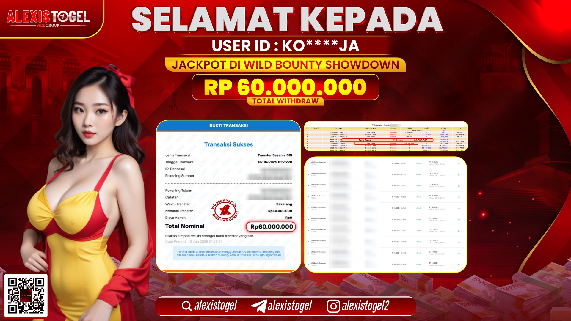 ALEXISTOGEL di SLOT WILD BOUNTY RP.60.000.000 LUNAS