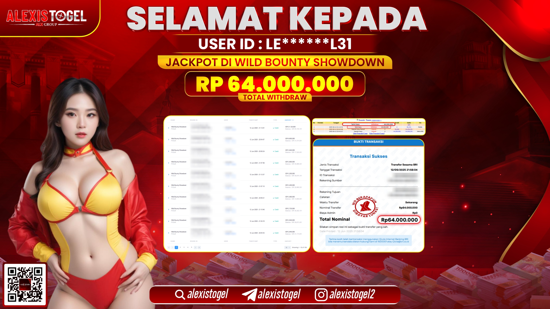 ALEXISTOGEL di SLOT WILD BOUNTY RP.64.000.000 LUNAS