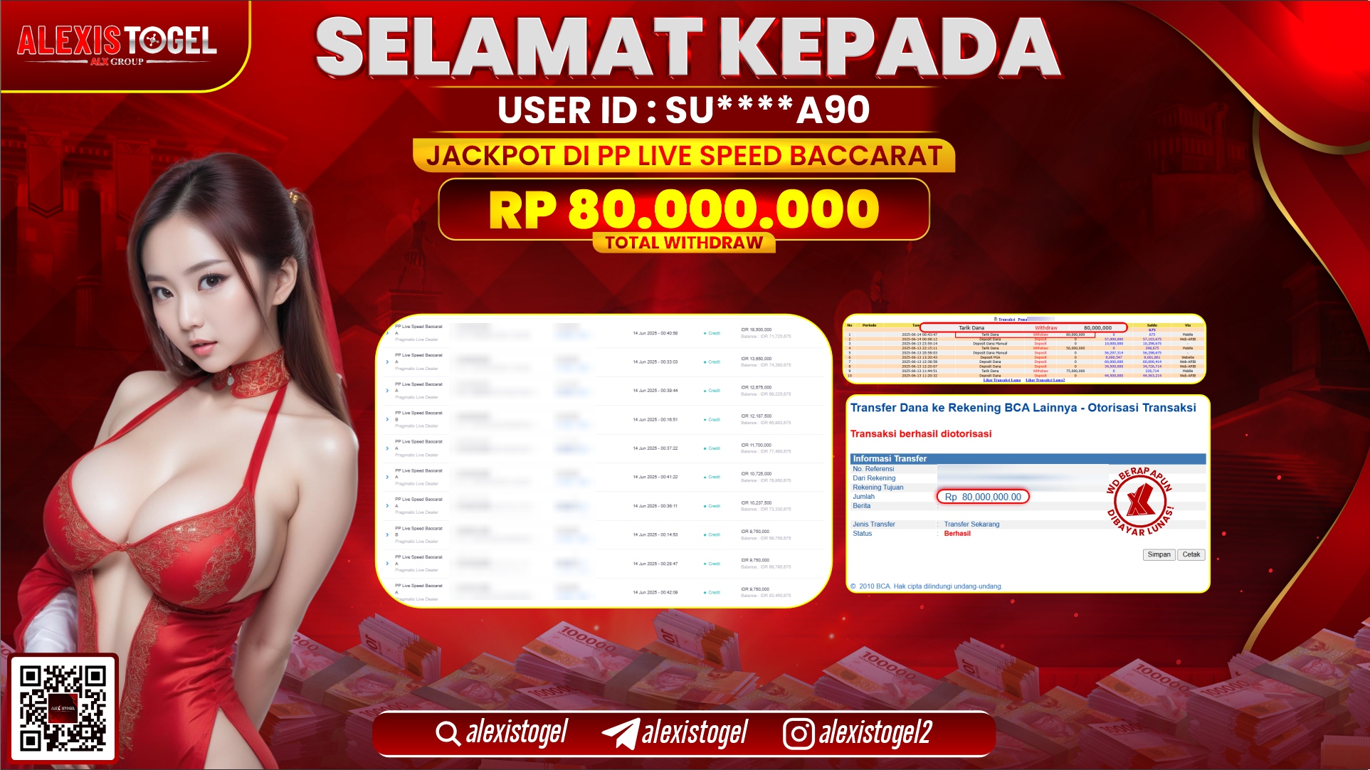 ALEXISTOGEL di PP LIVE SPEED BACCARAT RP.80.000.000 LUNAS