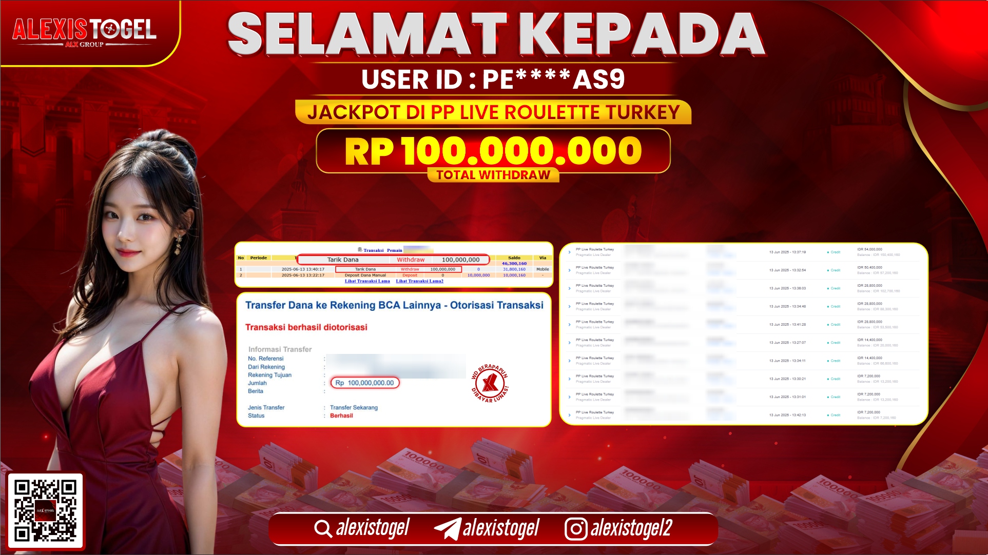 ALEXISTOGEL di PP LIVE ROULETTE TURKEY GAMES RP.100.000.000 LUNAS