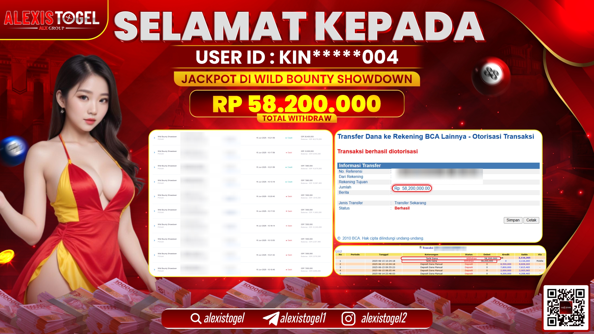 ALEXISTOGEL di SLOT WILD BOUNTY SHOWDOWN RP.58.200.000 LUNAS