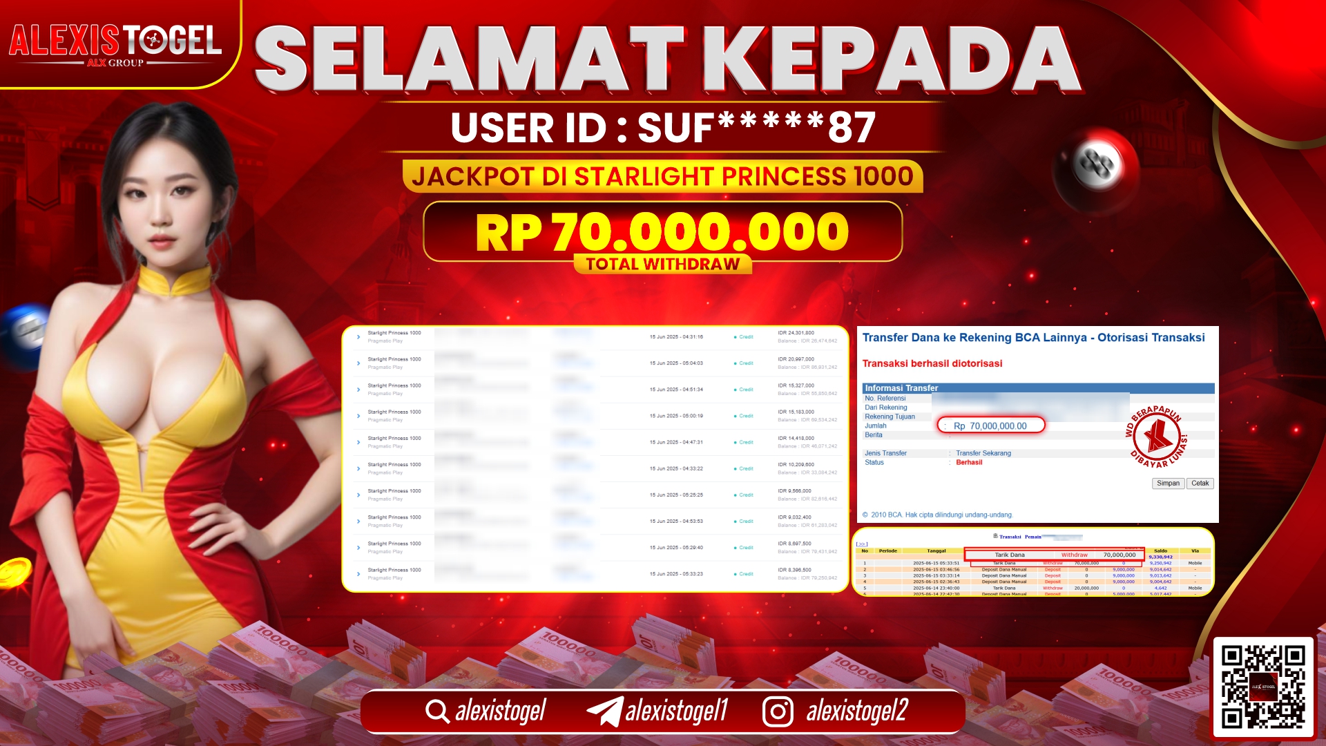 ALEXISTOGEL di SLOT STARLIGHT PRINCESS RP.70.000.000 LUNAS