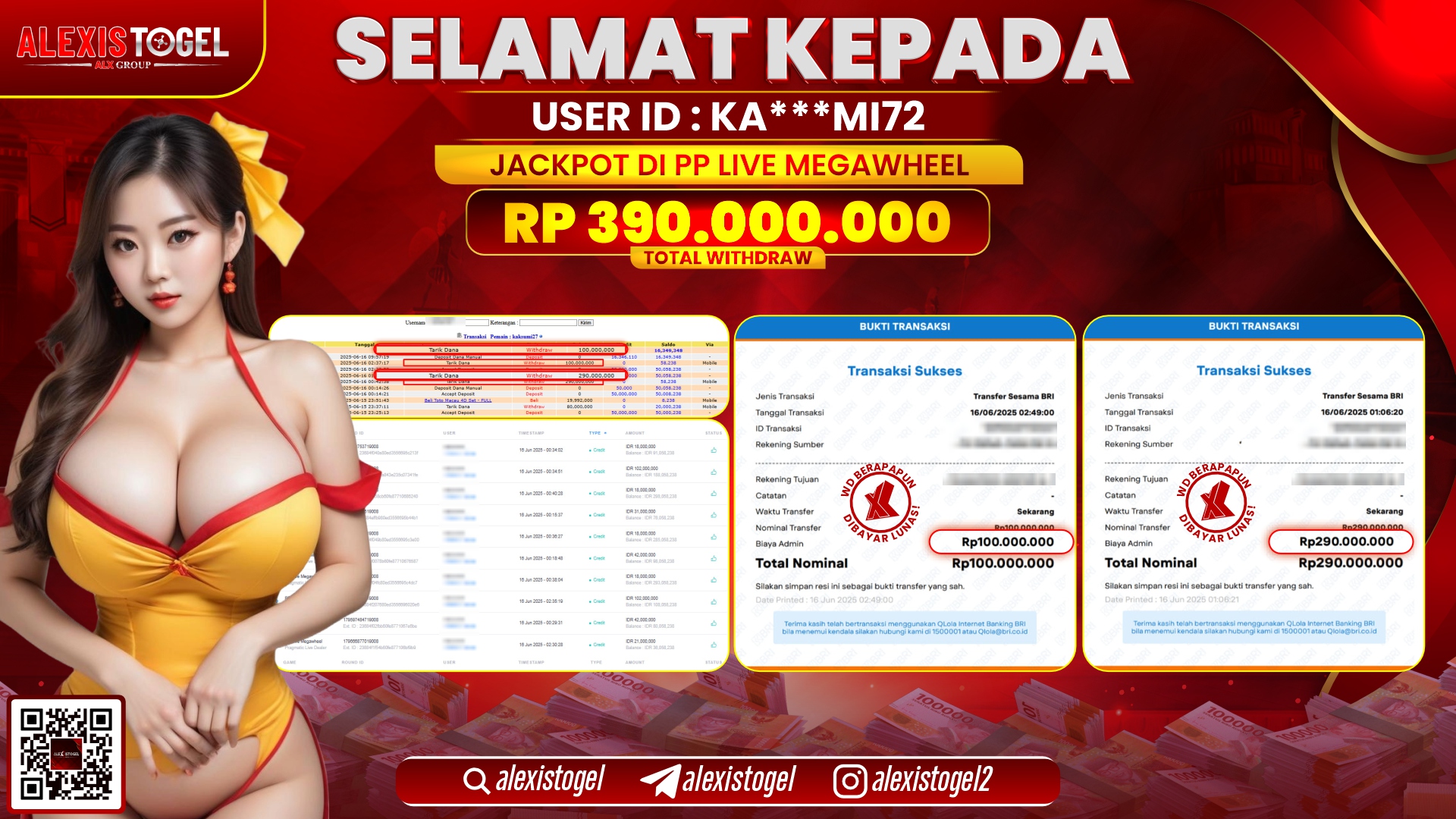 ALEXISTOGEL di PP LIVE MEGAWHEEL RP.390.000.000 LUNAS