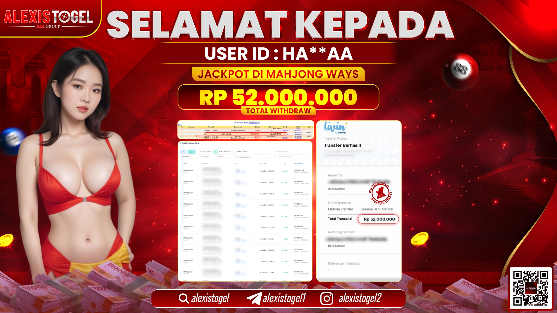 ALEXISTOGEL di SLOT MAHJONG WAYS RP.52.000.000 LUNAS