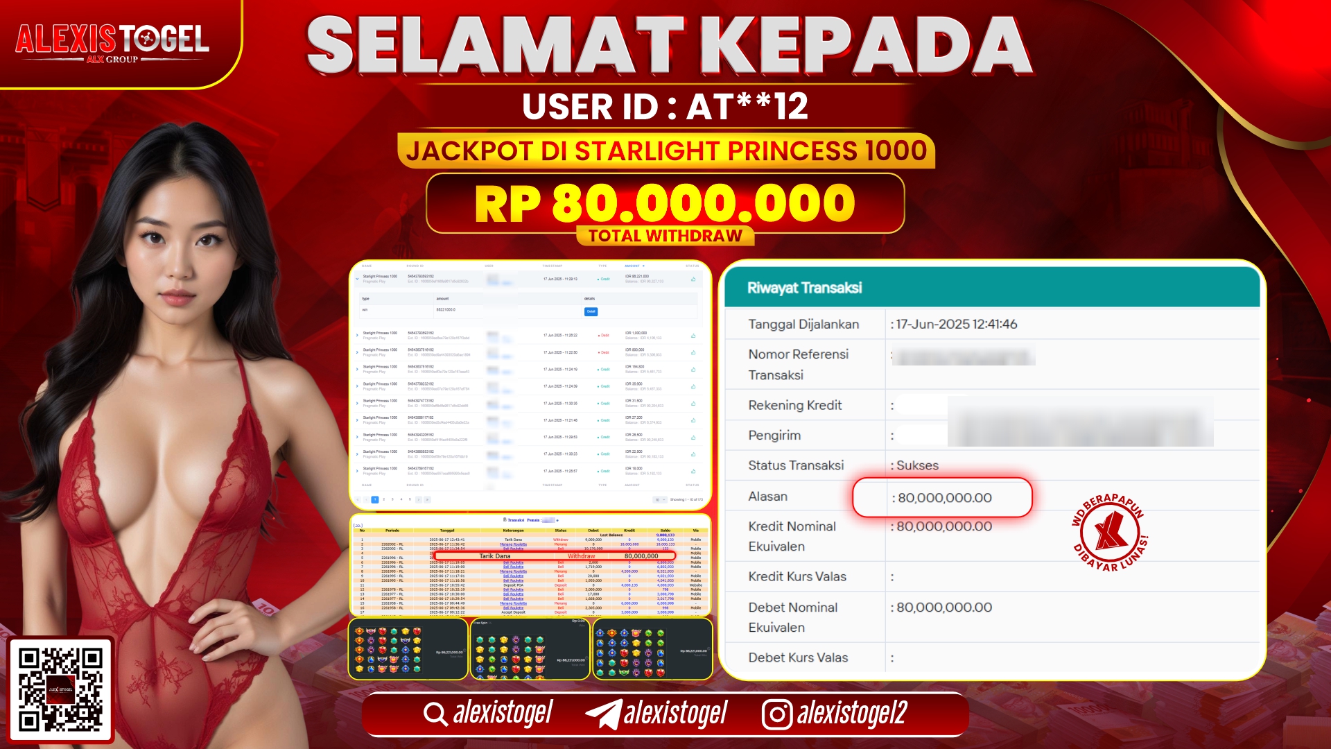 ALEXISTOGEL di SLOT STARLIGHT PRINCESS RP.80.000.000 LUNAS