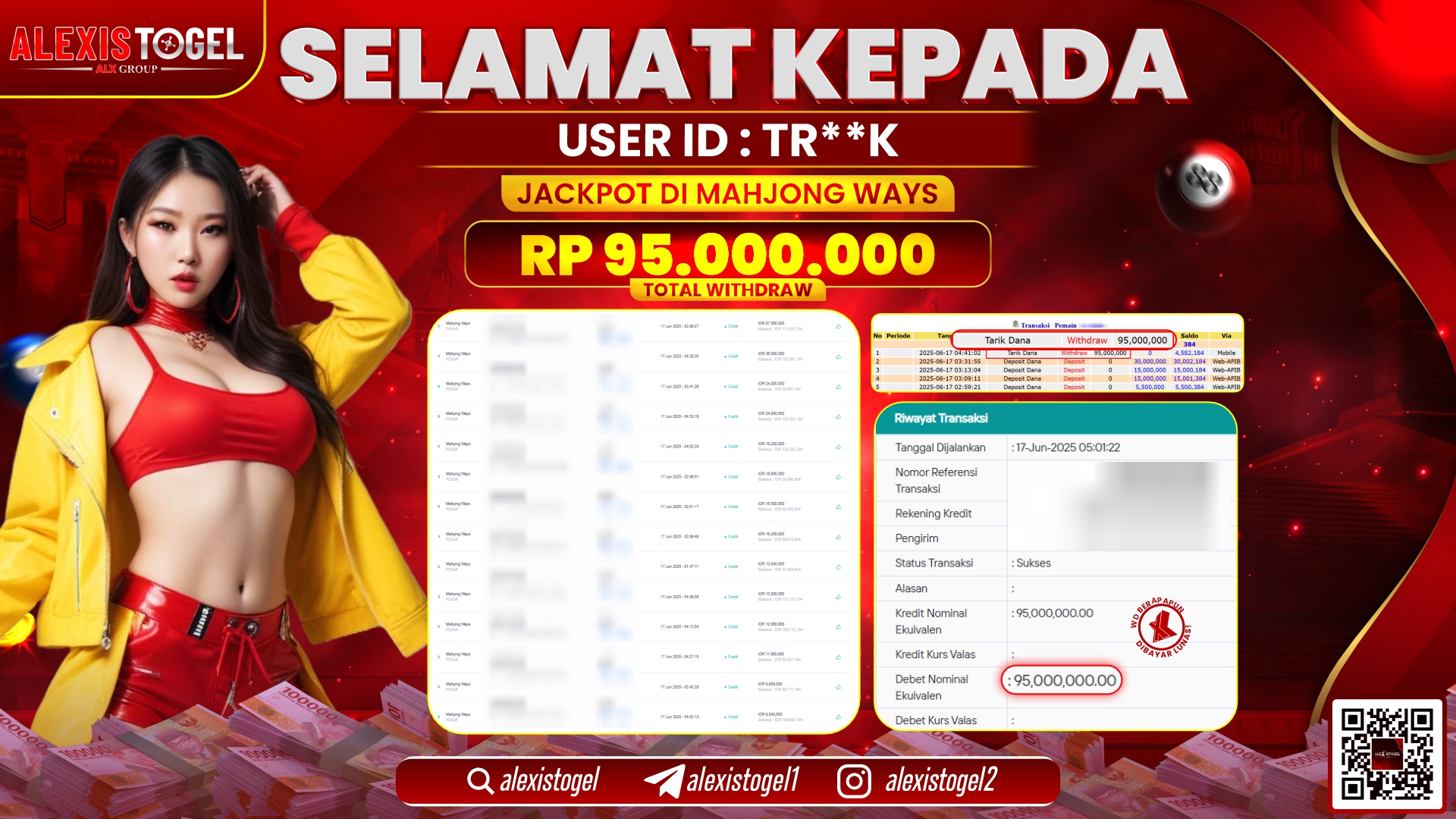 ALEXISTOGEL di SLOT MAHJONG WAYS RP.95.000.000 LUNAS