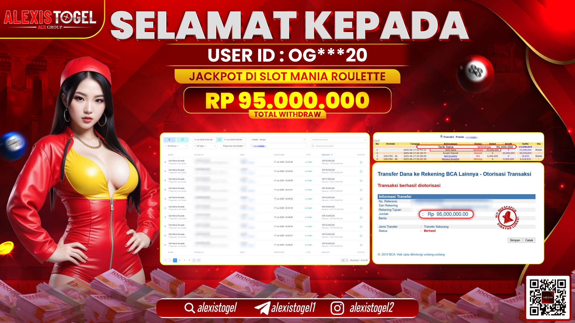 ALEXISTOGEL di SLOT MANIA ROULETTE RP.95.000.000 LUNAS